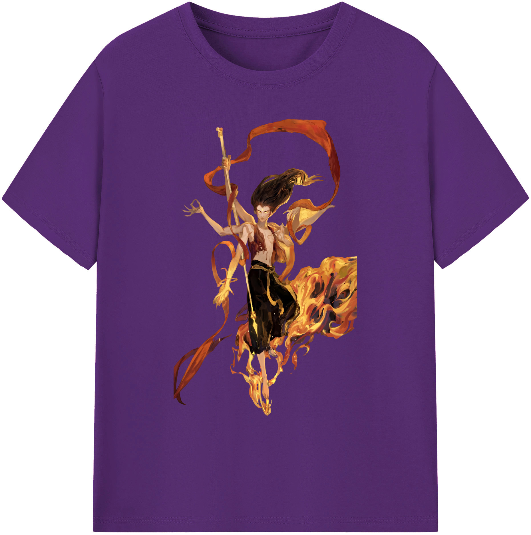 （画像用） Ne Zha 2 ナタ 魔童の大暴れ 綿100％ メンズ半袖Tシャツ｜肌触りやわらか＆通気性