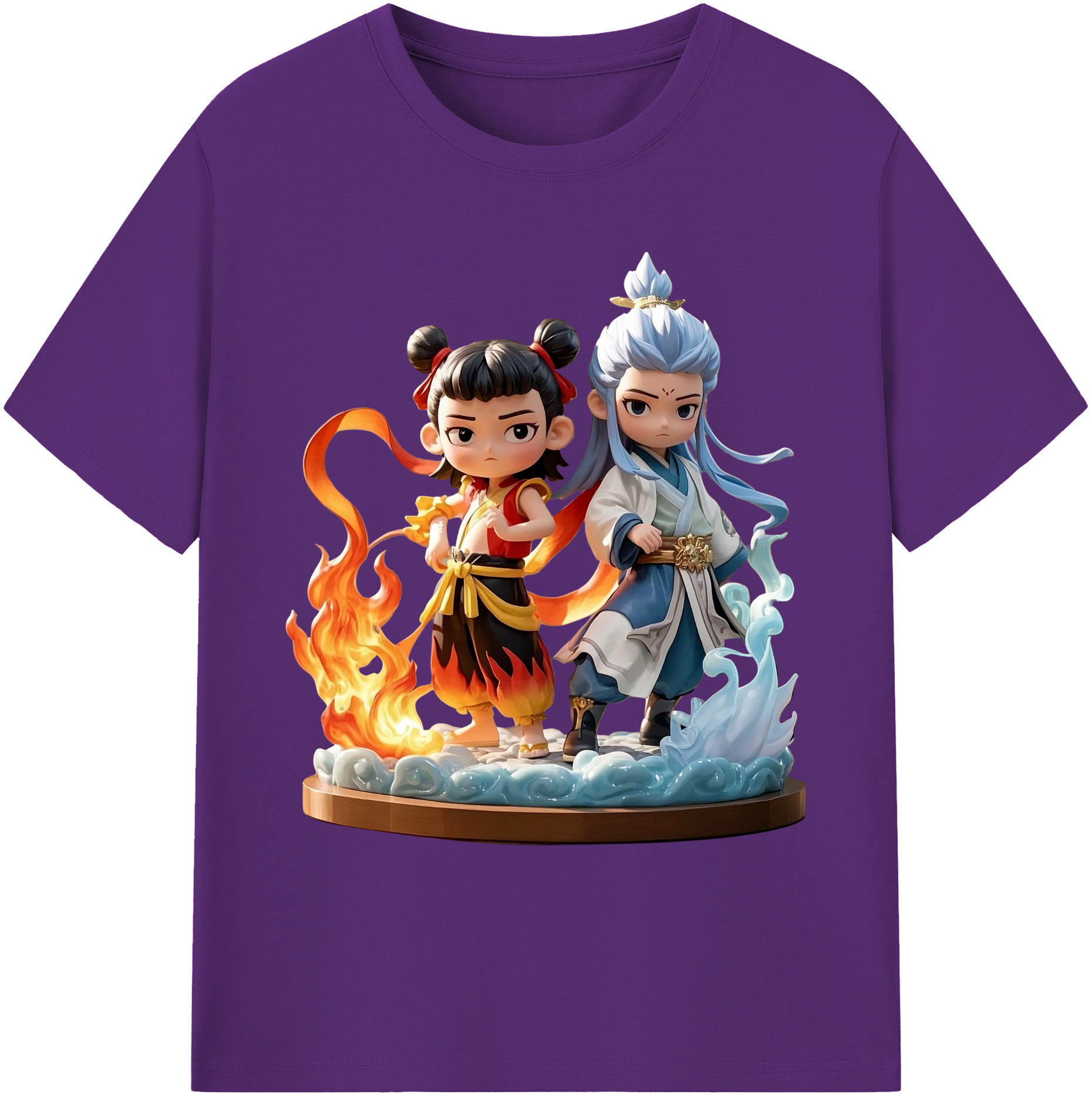 （画像用） Ne Zha 2 ナタ 魔童の大暴れ 綿100％ メンズ半袖Tシャツ｜肌触りやわらか＆通気性