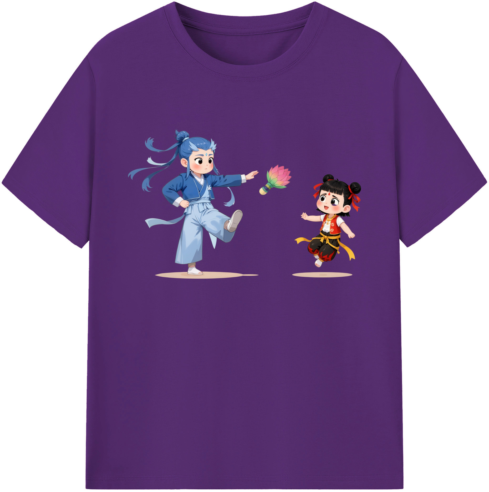 （画像用） Ne Zha 2 ナタ 魔童の大暴れ 綿100％ メンズ半袖Tシャツ｜肌触りやわらか＆通気性