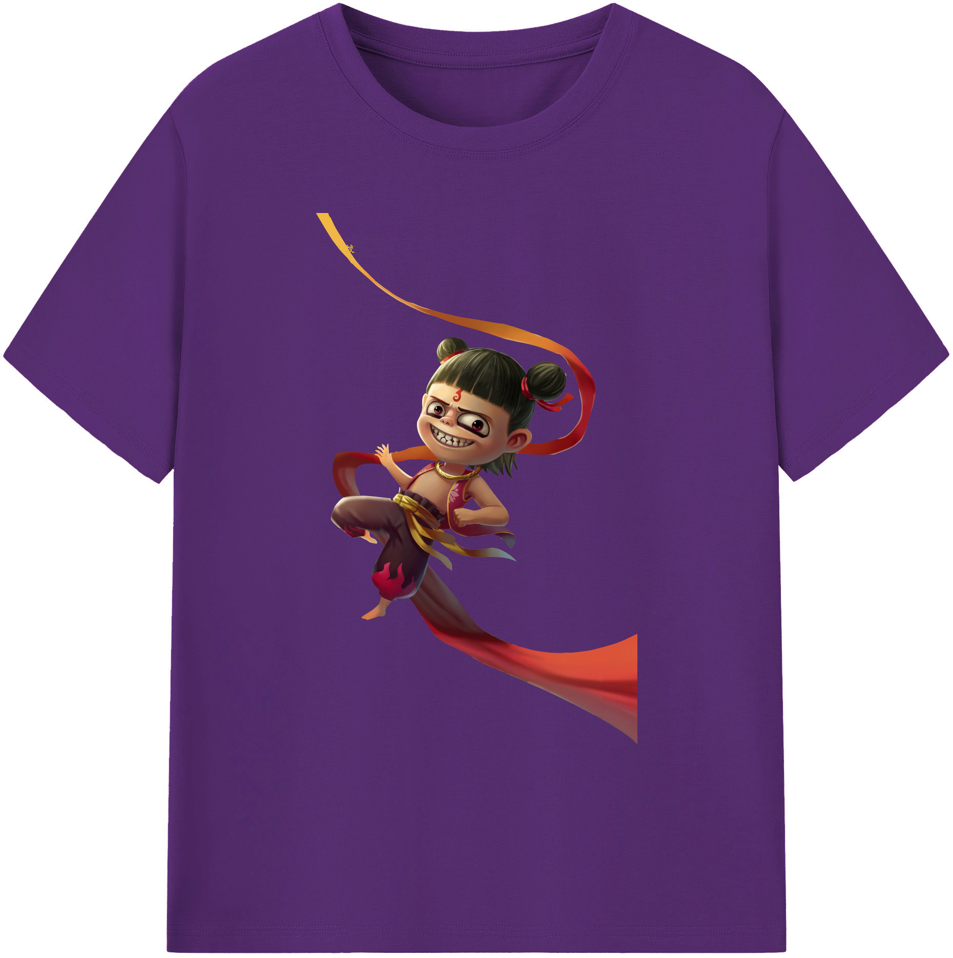 （画像用） Ne Zha 2 ナタ 魔童の大暴れ 綿100％ メンズ半袖Tシャツ｜肌触りやわらか＆通気性
