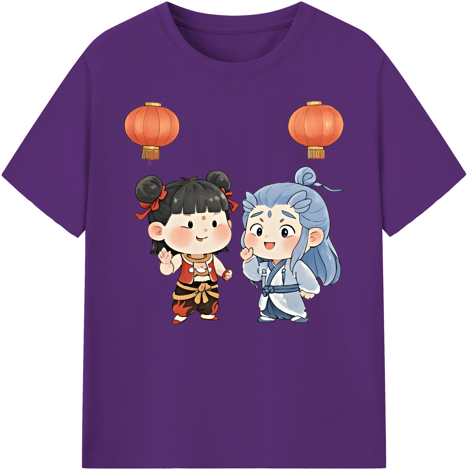 （画像用） Ne Zha 2 ナタ 魔童の大暴れ 綿100％ メンズ半袖Tシャツ｜肌触りやわらか＆通気性
