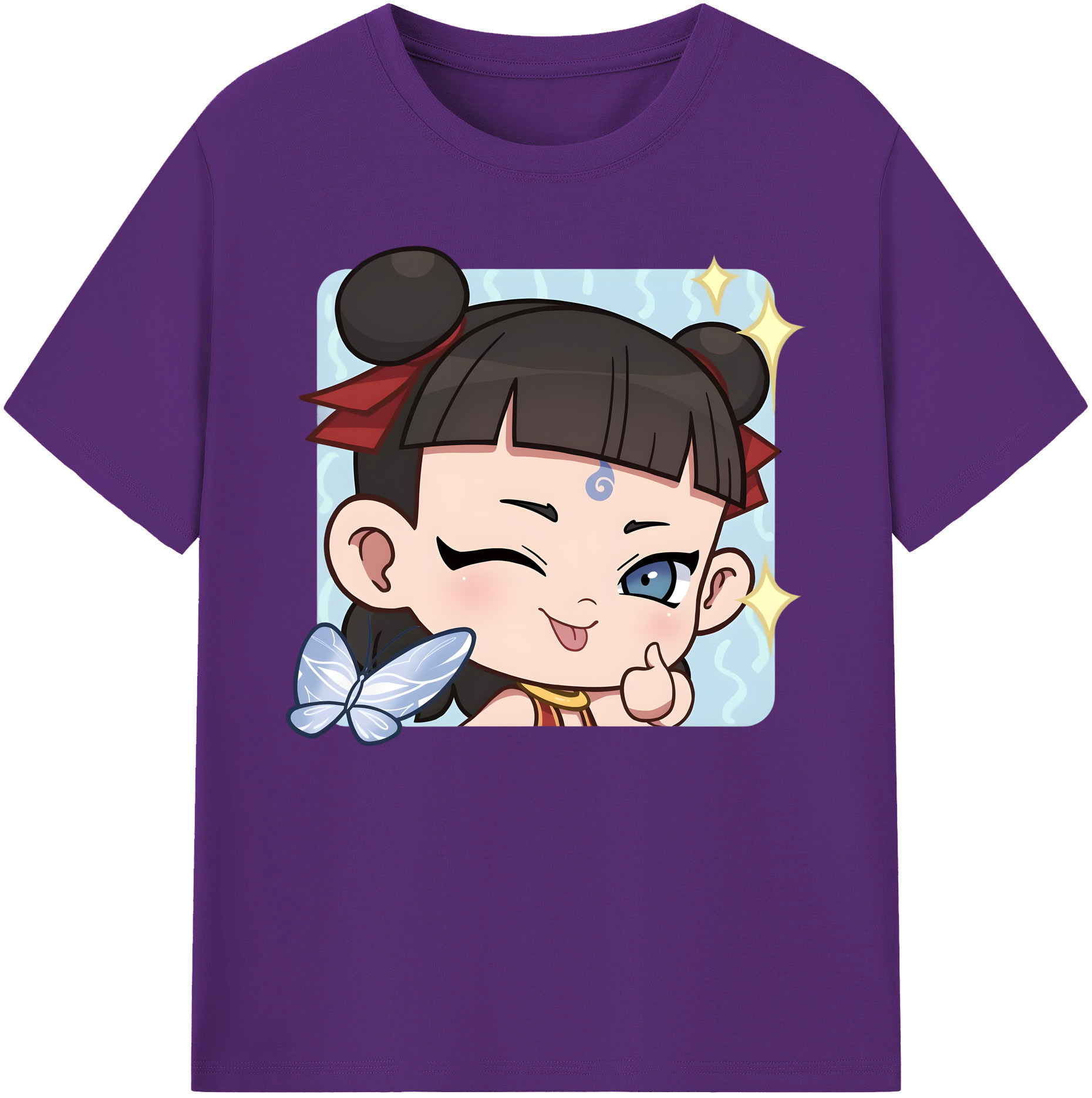 （画像用） Ne Zha 2 ナタ 魔童の大暴れ 綿100％ メンズ半袖Tシャツ｜肌触りやわらか＆通気性