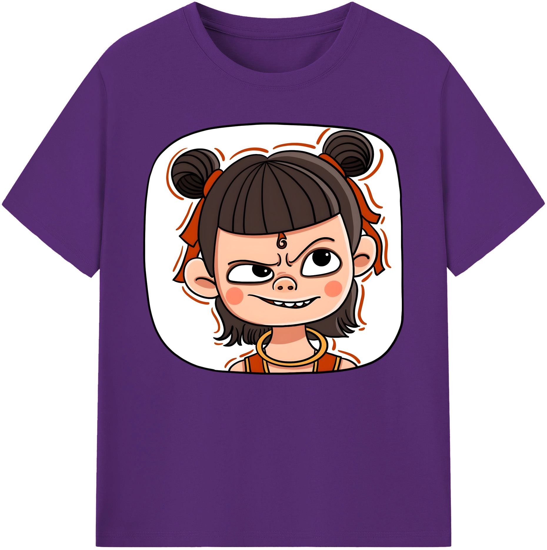 （画像用） Ne Zha 2 ナタ 魔童の大暴れ 綿100％ メンズ半袖Tシャツ｜肌触りやわらか＆通気性