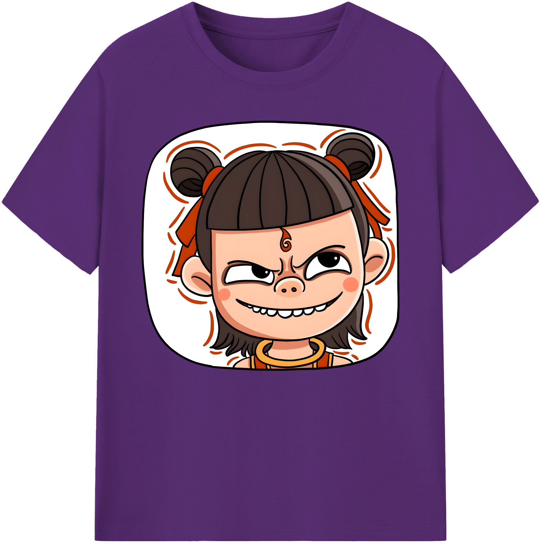 （画像用） Ne Zha 2 ナタ 魔童の大暴れ 綿100％ メンズ半袖Tシャツ｜肌触りやわらか＆通気性