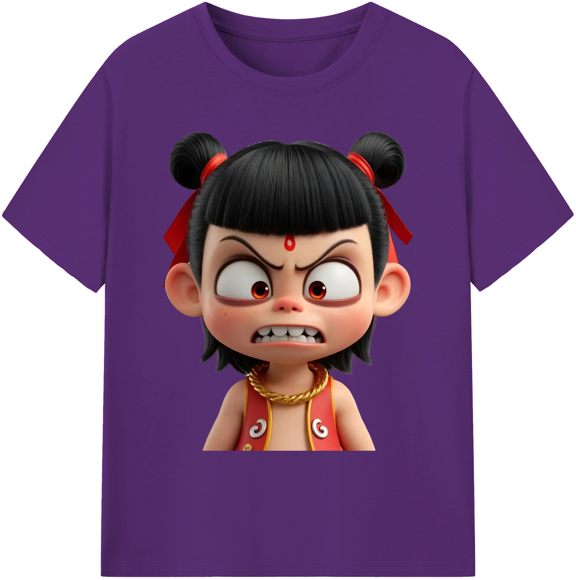 （画像用） Ne Zha 2 ナタ 魔童の大暴れ 綿100％ メンズ半袖Tシャツ｜肌触りやわらか＆通気性
