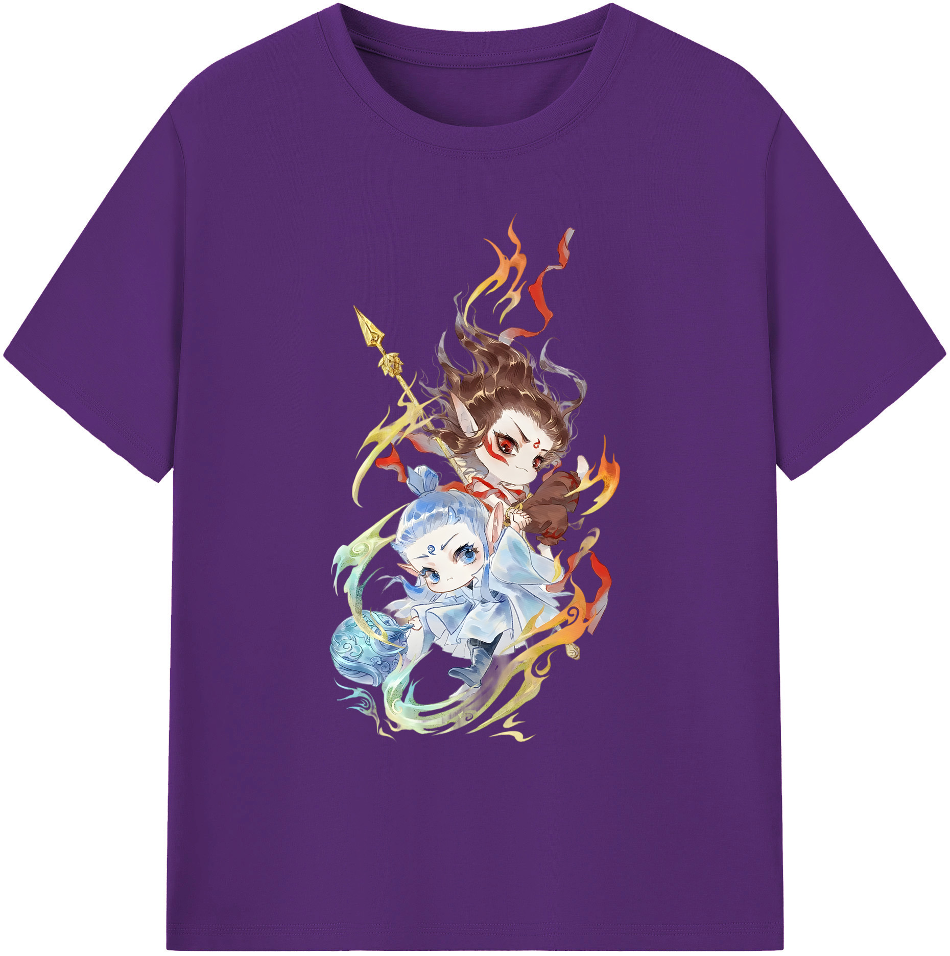 （画像用） Ne Zha 2 ナタ 魔童の大暴れ 綿100％ メンズ半袖Tシャツ｜肌触りやわらか＆通気性