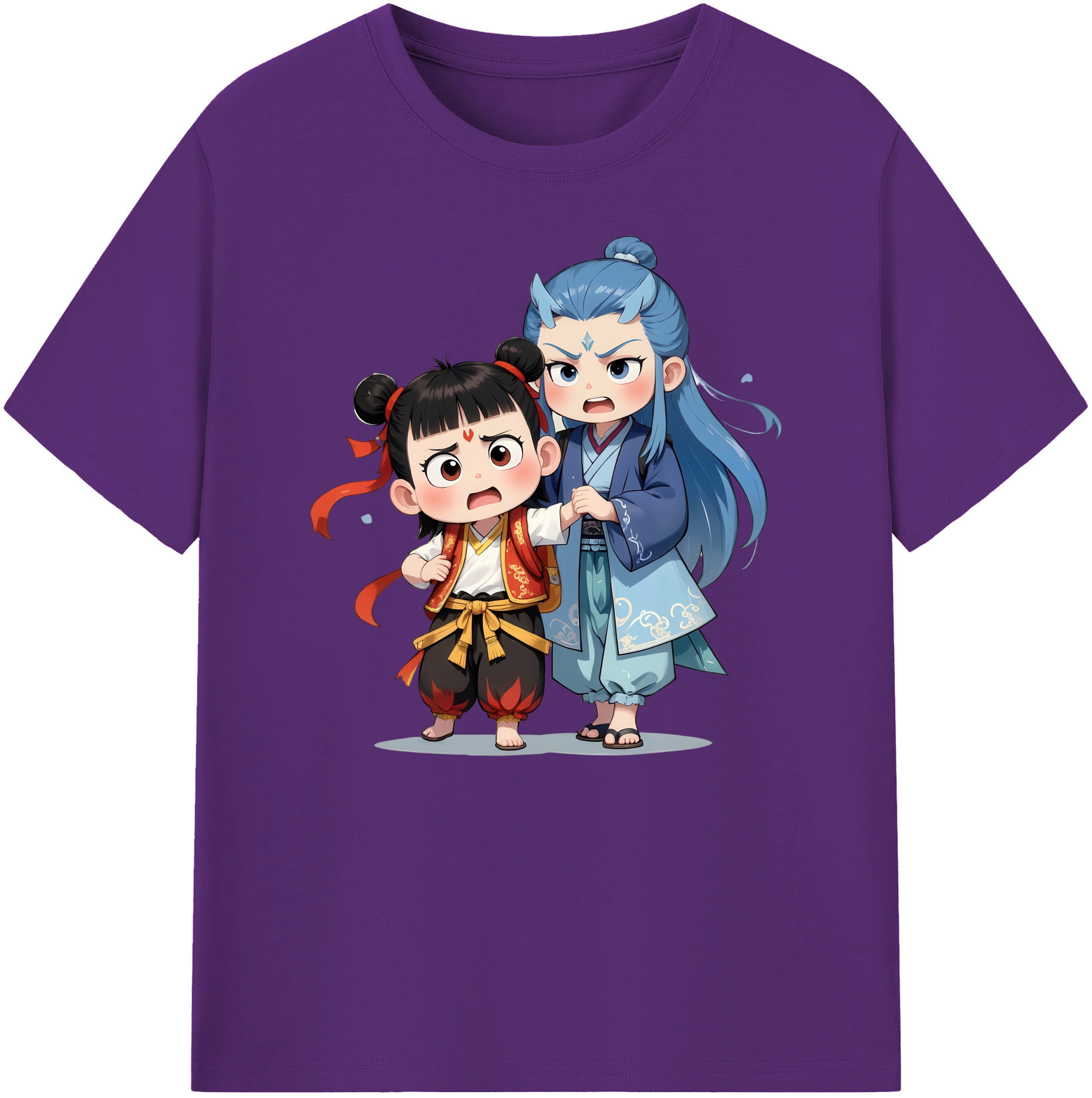 （画像用） Ne Zha 2 ナタ 魔童の大暴れ 綿100％ メンズ半袖Tシャツ｜肌触りやわらか＆通気性