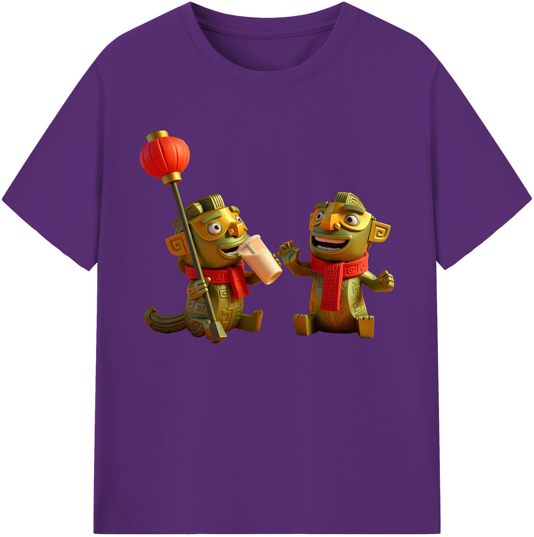 （画像用） Ne Zha 2 ナタ 魔童の大暴れ 綿100％ メンズ半袖Tシャツ｜肌触りやわらか＆通気性