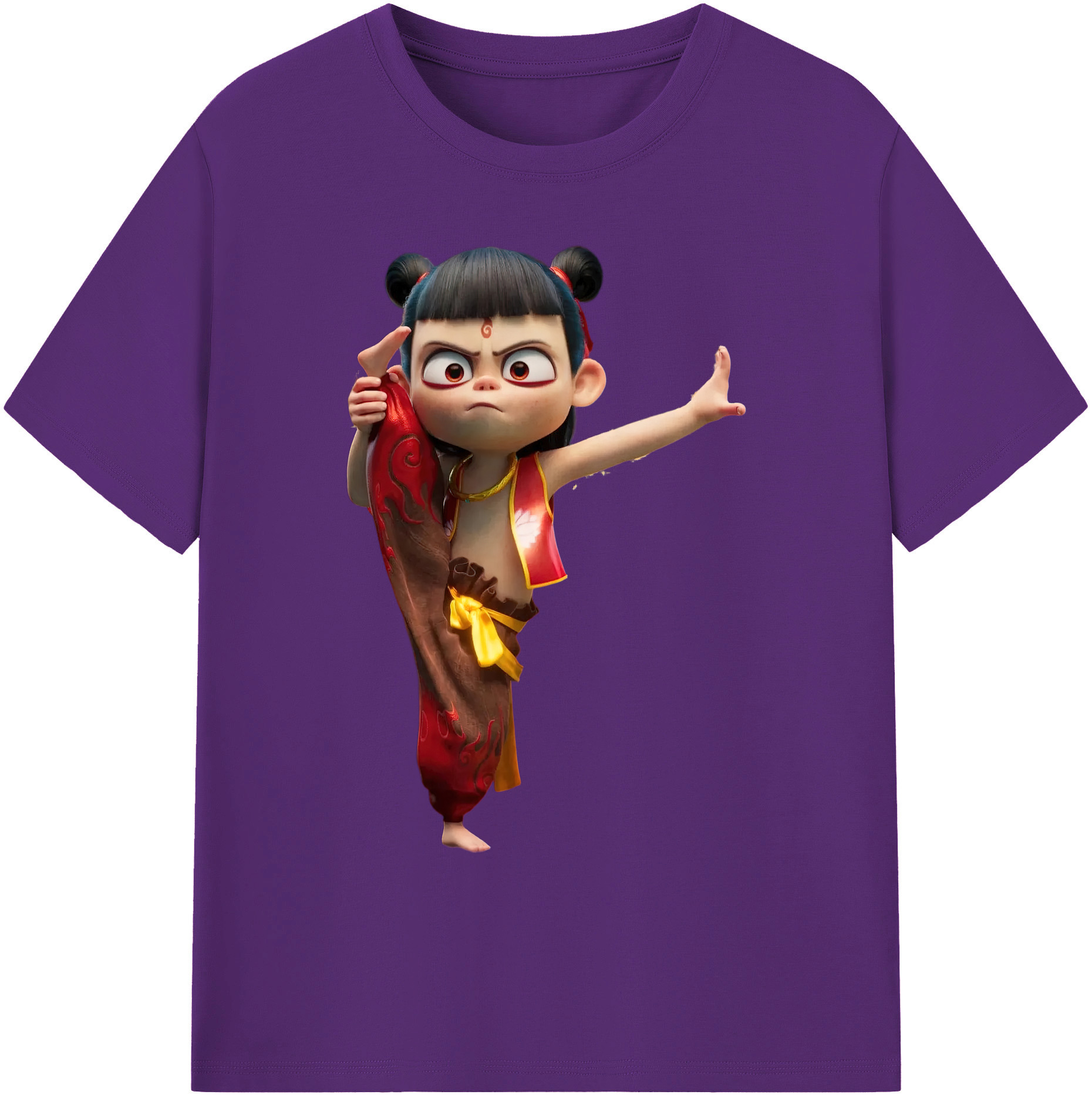 （画像用） Ne Zha 2 ナタ 魔童の大暴れ 綿100％ メンズ半袖Tシャツ｜肌触りやわらか＆通気性