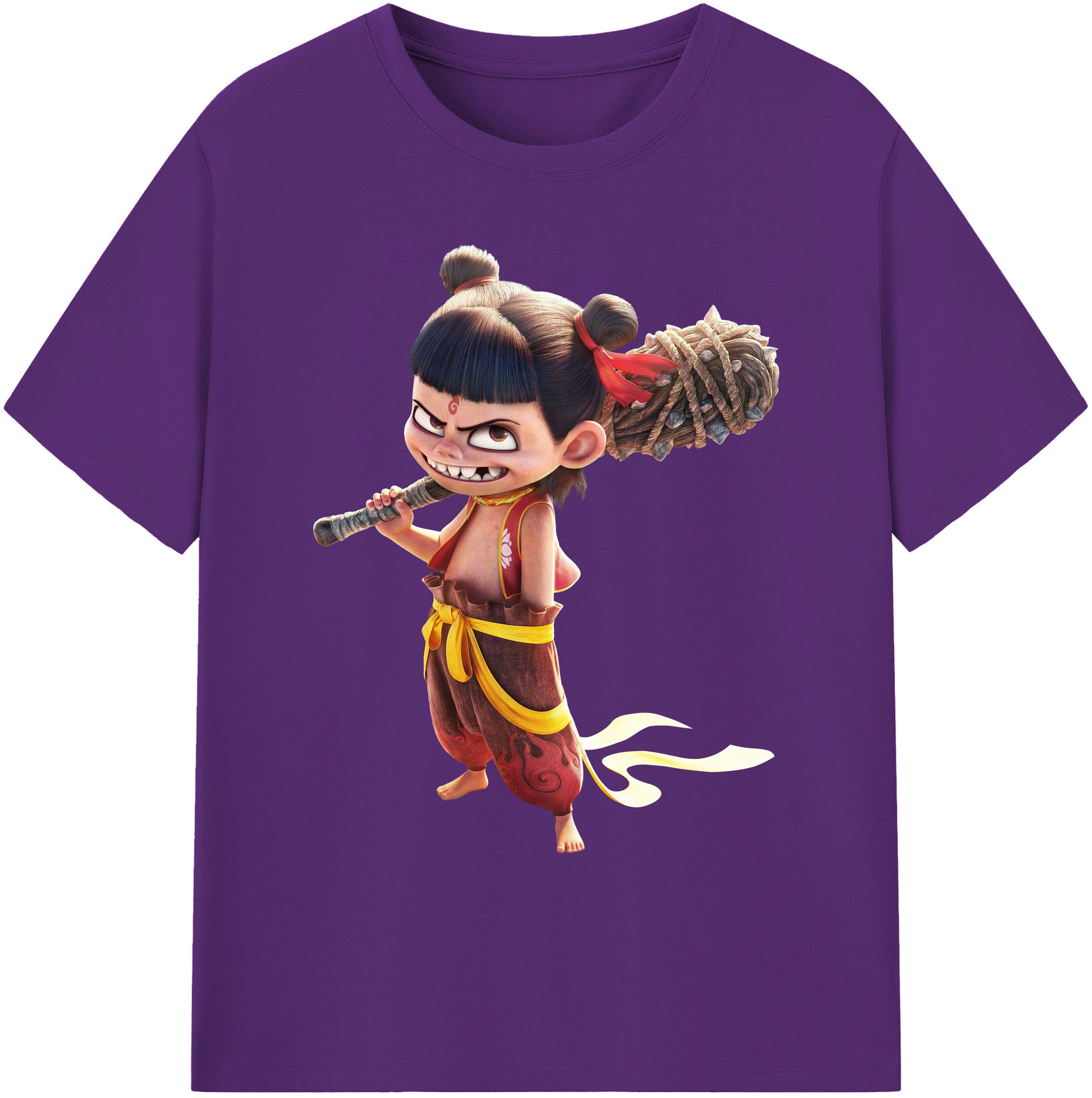 （画像用） Ne Zha 2 ナタ 魔童の大暴れ 綿100％ メンズ半袖Tシャツ｜肌触りやわらか＆通気性