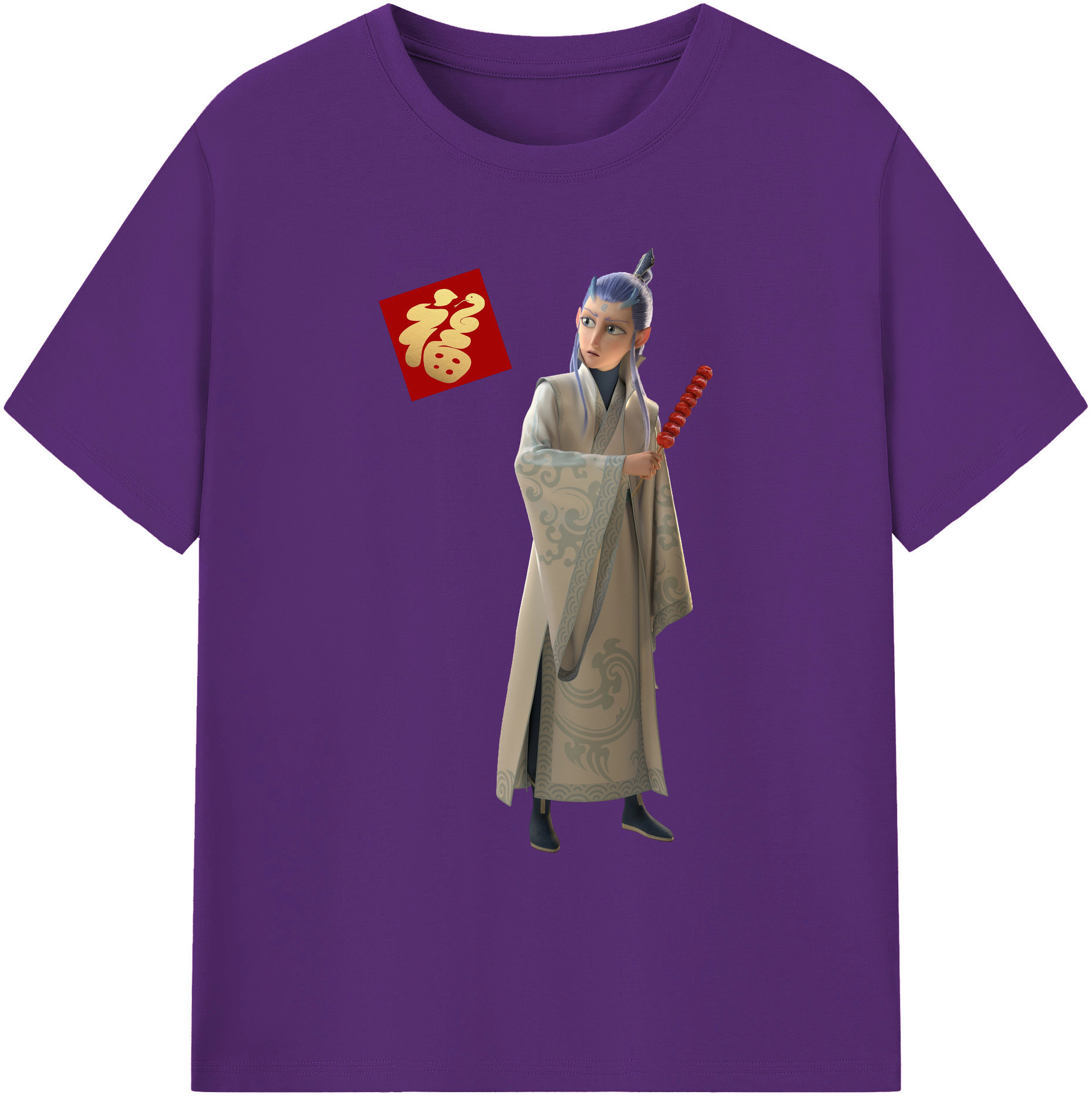 （画像用） Ne Zha 2 ナタ 魔童の大暴れ 綿100％ メンズ半袖Tシャツ｜肌触りやわらか＆通気性