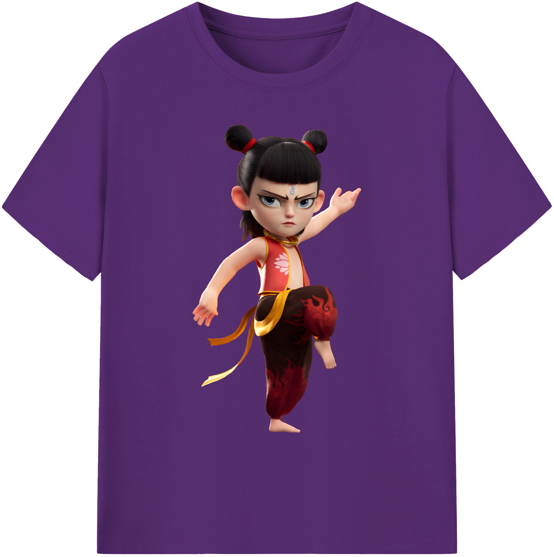 （画像用） Ne Zha 2 ナタ 魔童の大暴れ 綿100％ メンズ半袖Tシャツ｜肌触りやわらか＆通気性