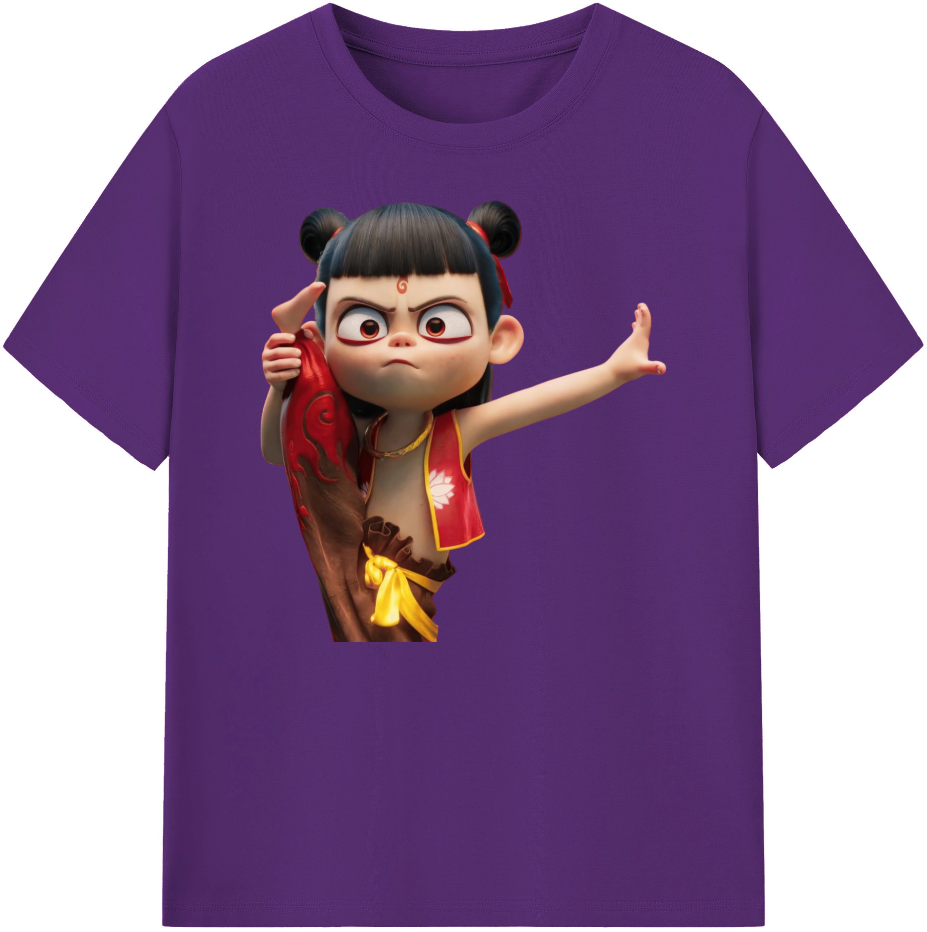 （画像用） Ne Zha 2 ナタ 魔童の大暴れ 綿100％ メンズ半袖Tシャツ｜肌触りやわらか＆通気性