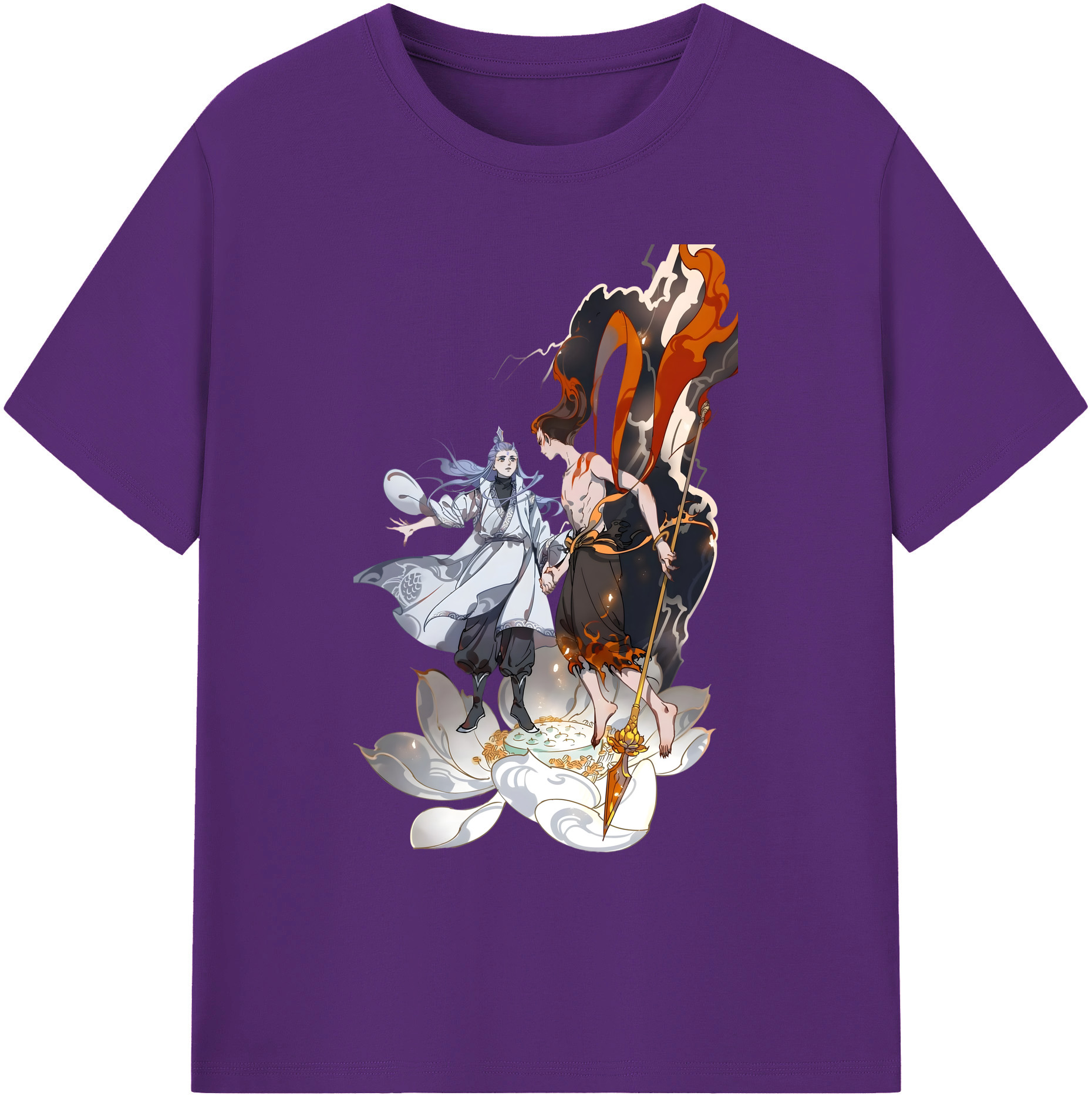 （画像用） Ne Zha 2 ナタ 魔童の大暴れ 綿100％ メンズ半袖Tシャツ｜肌触りやわらか＆通気性