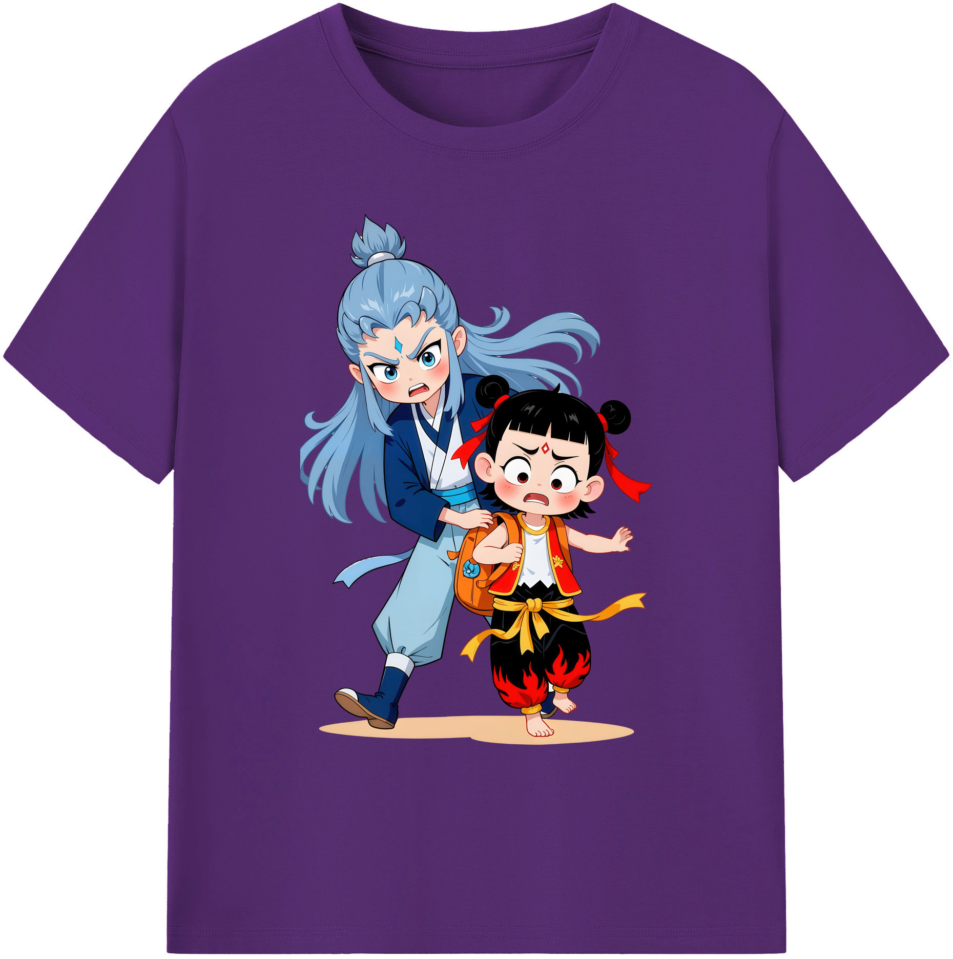 （画像用） Ne Zha 2 ナタ 魔童の大暴れ 綿100％ メンズ半袖Tシャツ｜肌触りやわらか＆通気性