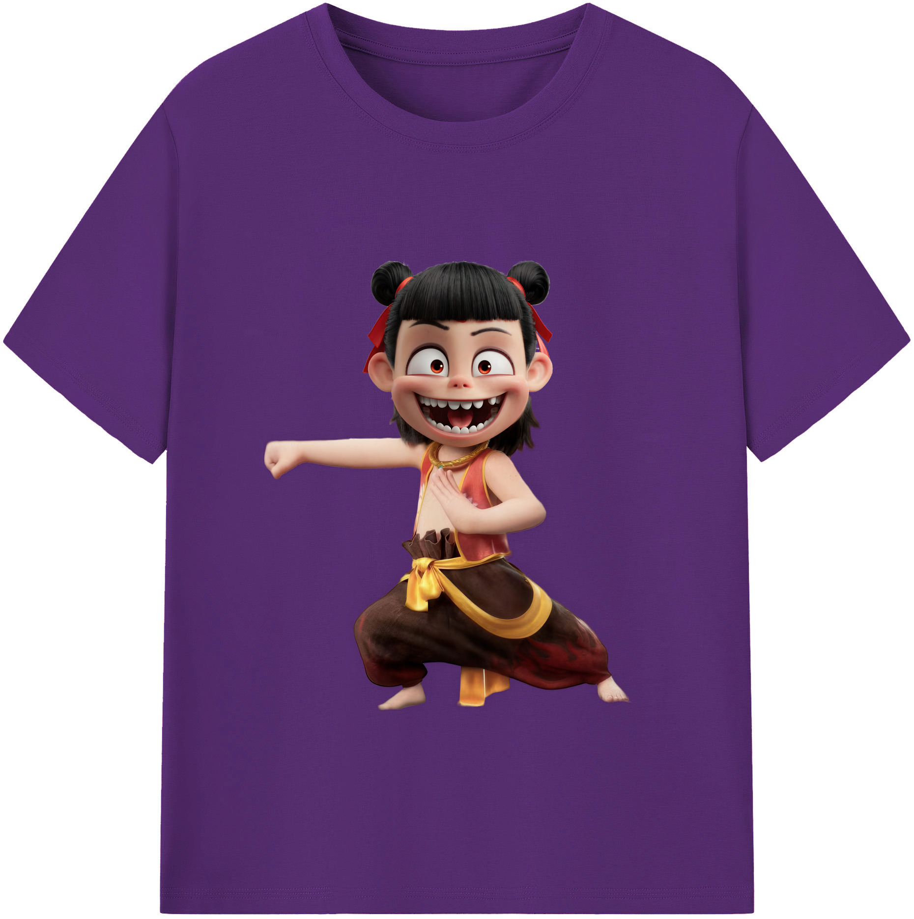 （画像用） Ne Zha 2 ナタ 魔童の大暴れ 綿100％ メンズ半袖Tシャツ｜肌触りやわらか＆通気性