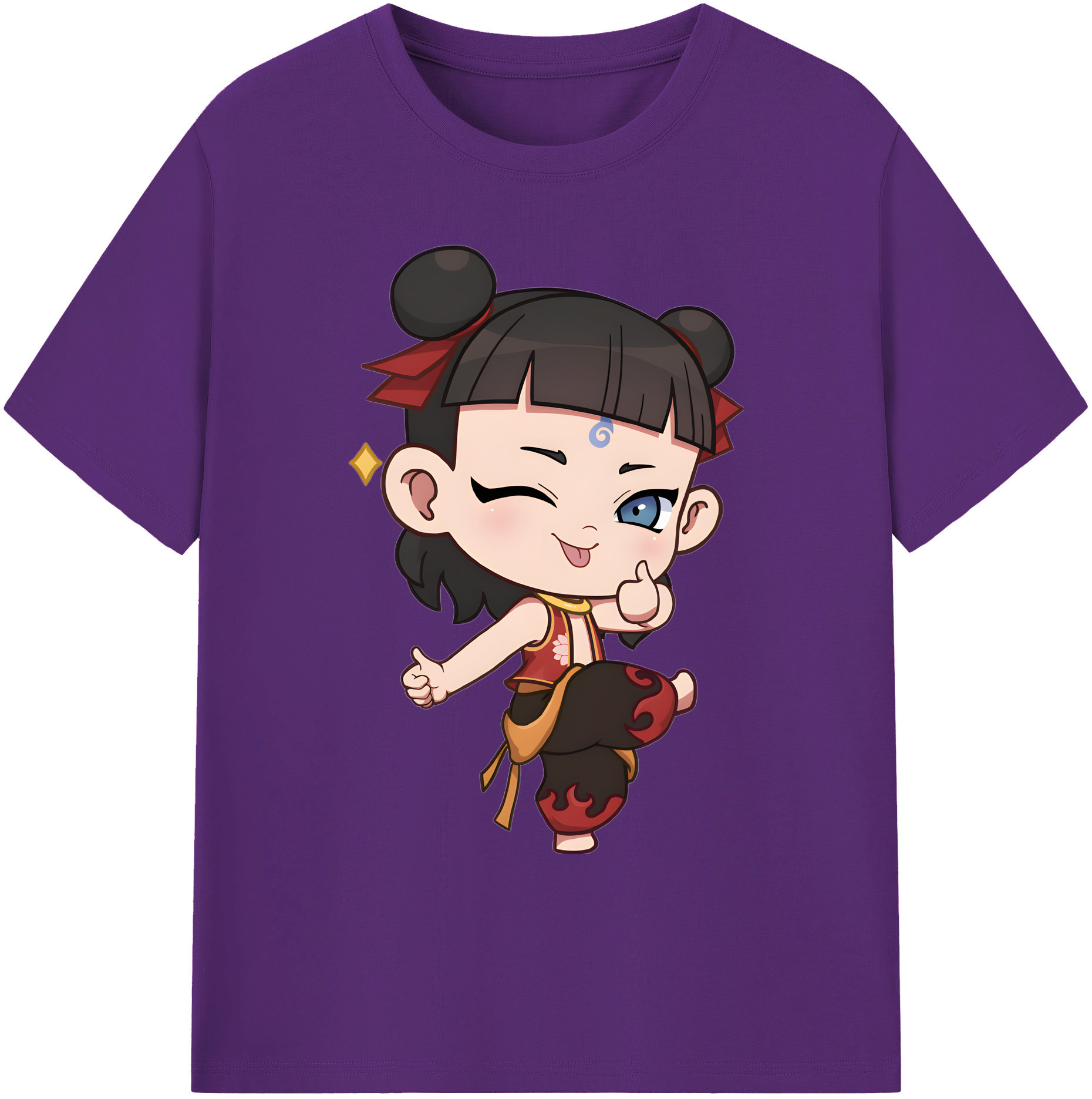 （画像用） Ne Zha 2 ナタ 魔童の大暴れ 綿100％ メンズ半袖Tシャツ｜肌触りやわらか＆通気性