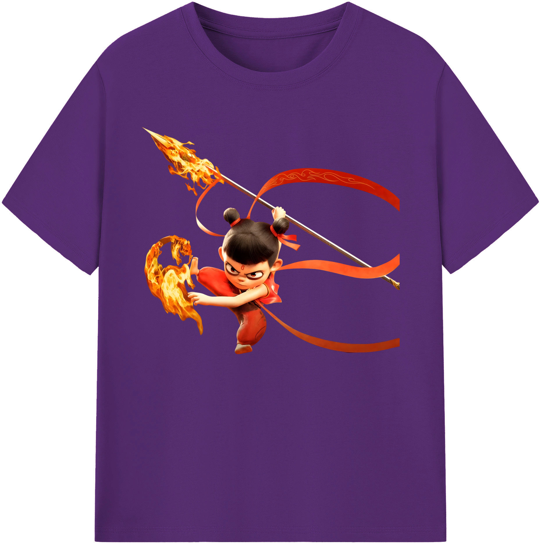 （画像用） Ne Zha 2 ナタ 魔童の大暴れ 綿100％ メンズ半袖Tシャツ｜肌触りやわらか＆通気性