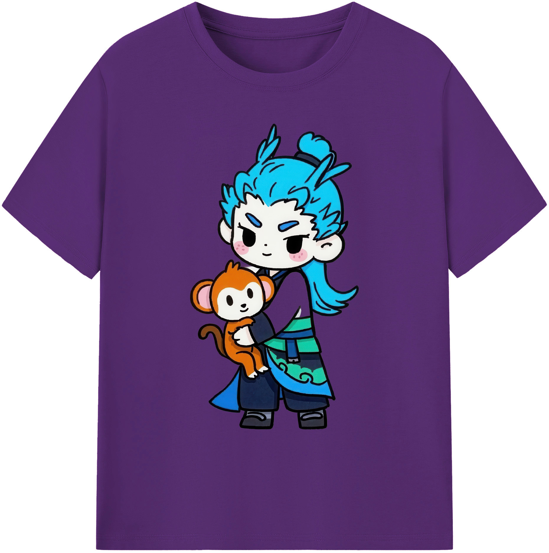 （画像用） Ne Zha 2 ナタ 魔童の大暴れ 綿100％ メンズ半袖Tシャツ｜肌触りやわらか＆通気性