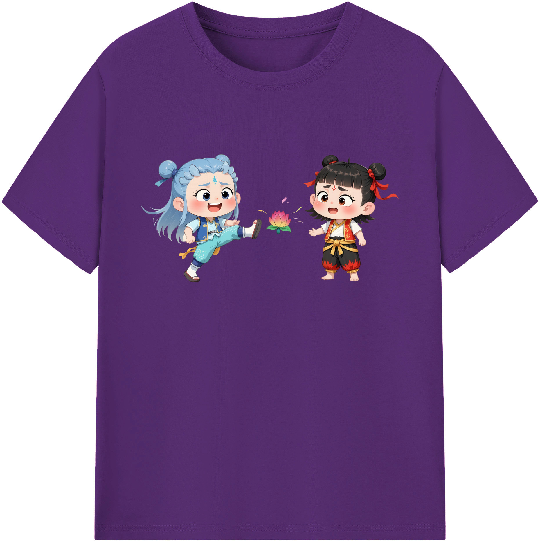 （画像用） Ne Zha 2 ナタ 魔童の大暴れ 綿100％ メンズ半袖Tシャツ｜肌触りやわらか＆通気性