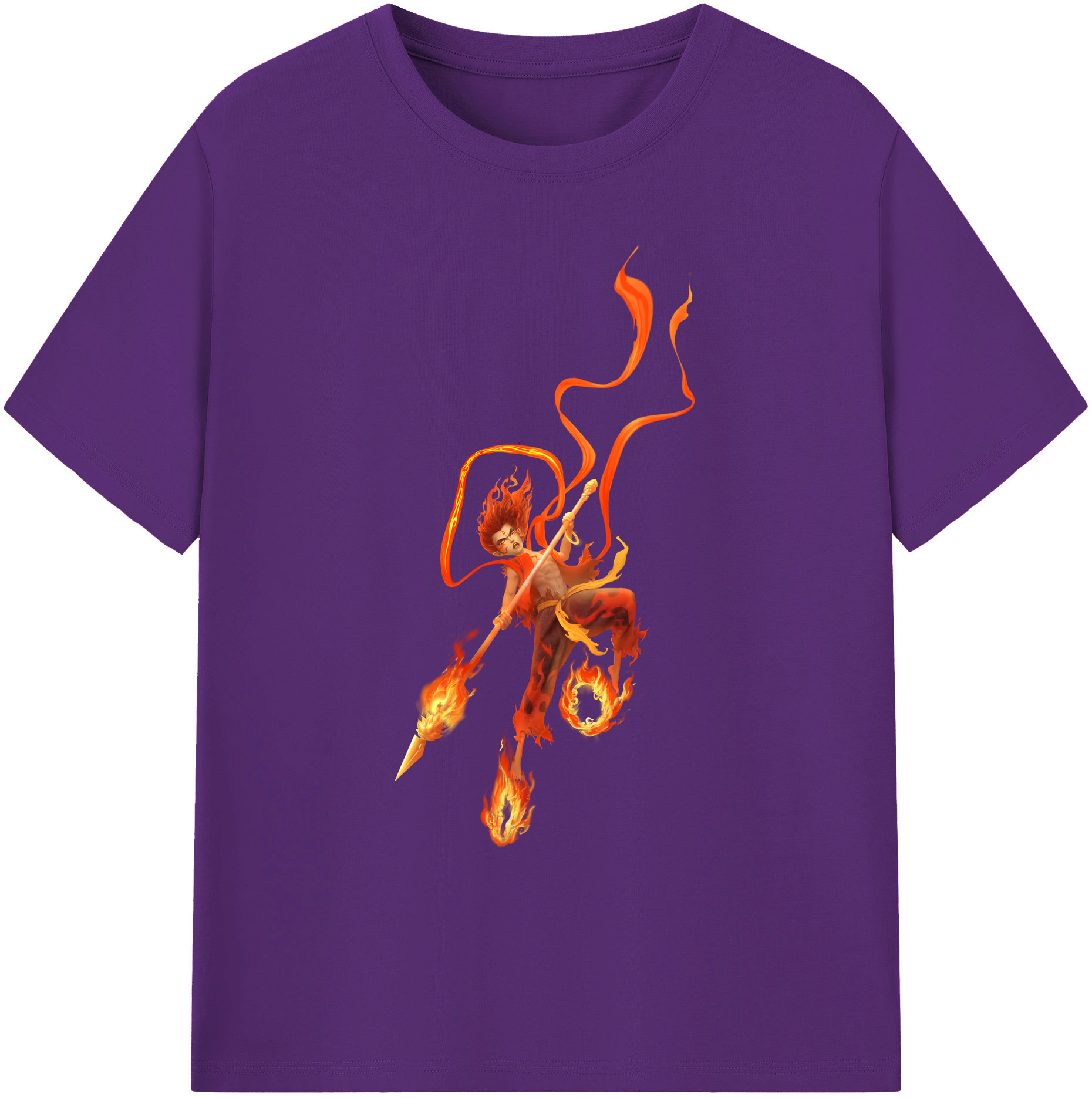 （画像用） Ne Zha 2 ナタ 魔童の大暴れ 綿100％ メンズ半袖Tシャツ｜肌触りやわらか＆通気性