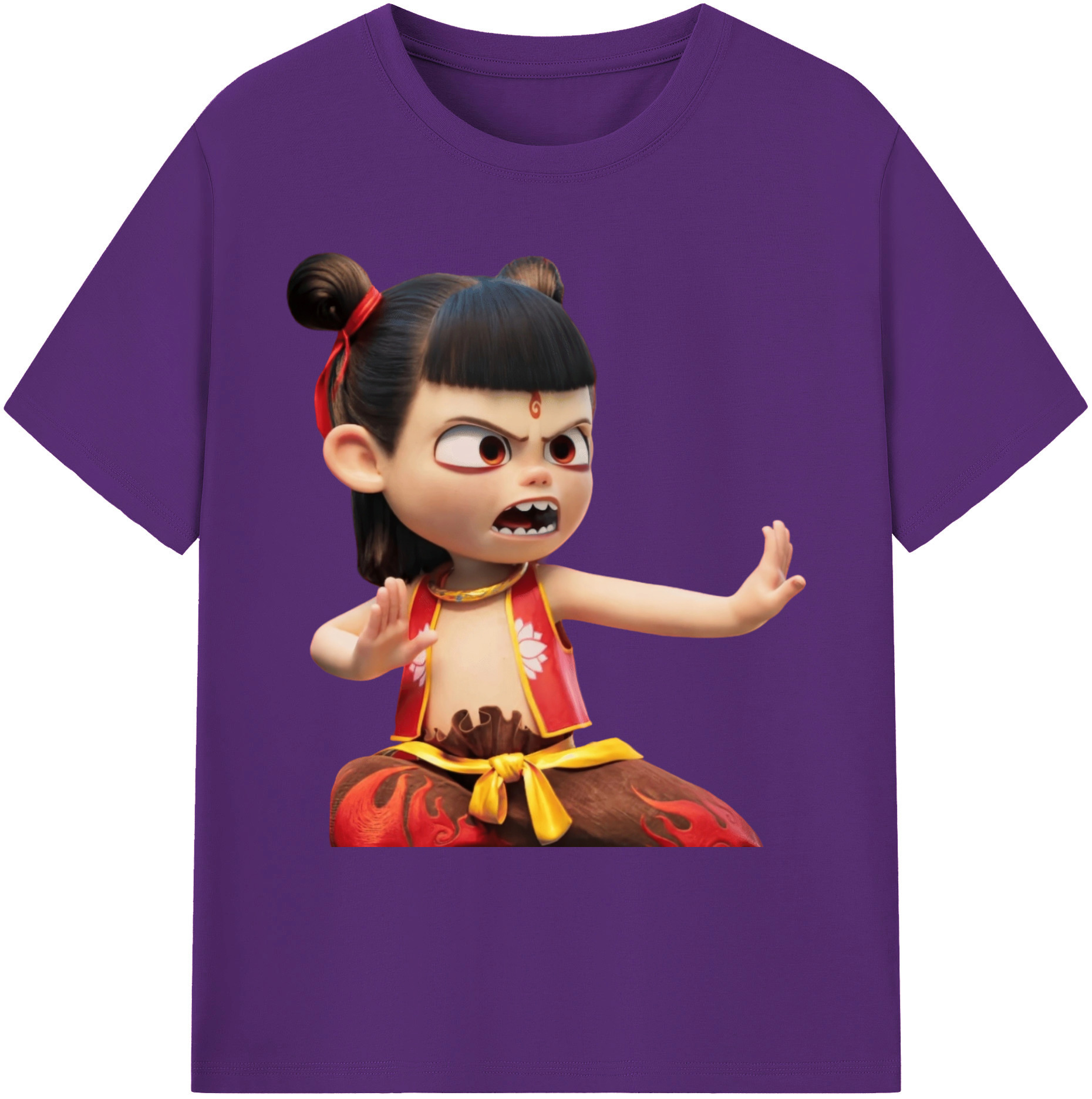 （画像用） Ne Zha 2 ナタ 魔童の大暴れ 綿100％ メンズ半袖Tシャツ｜肌触りやわらか＆通気性