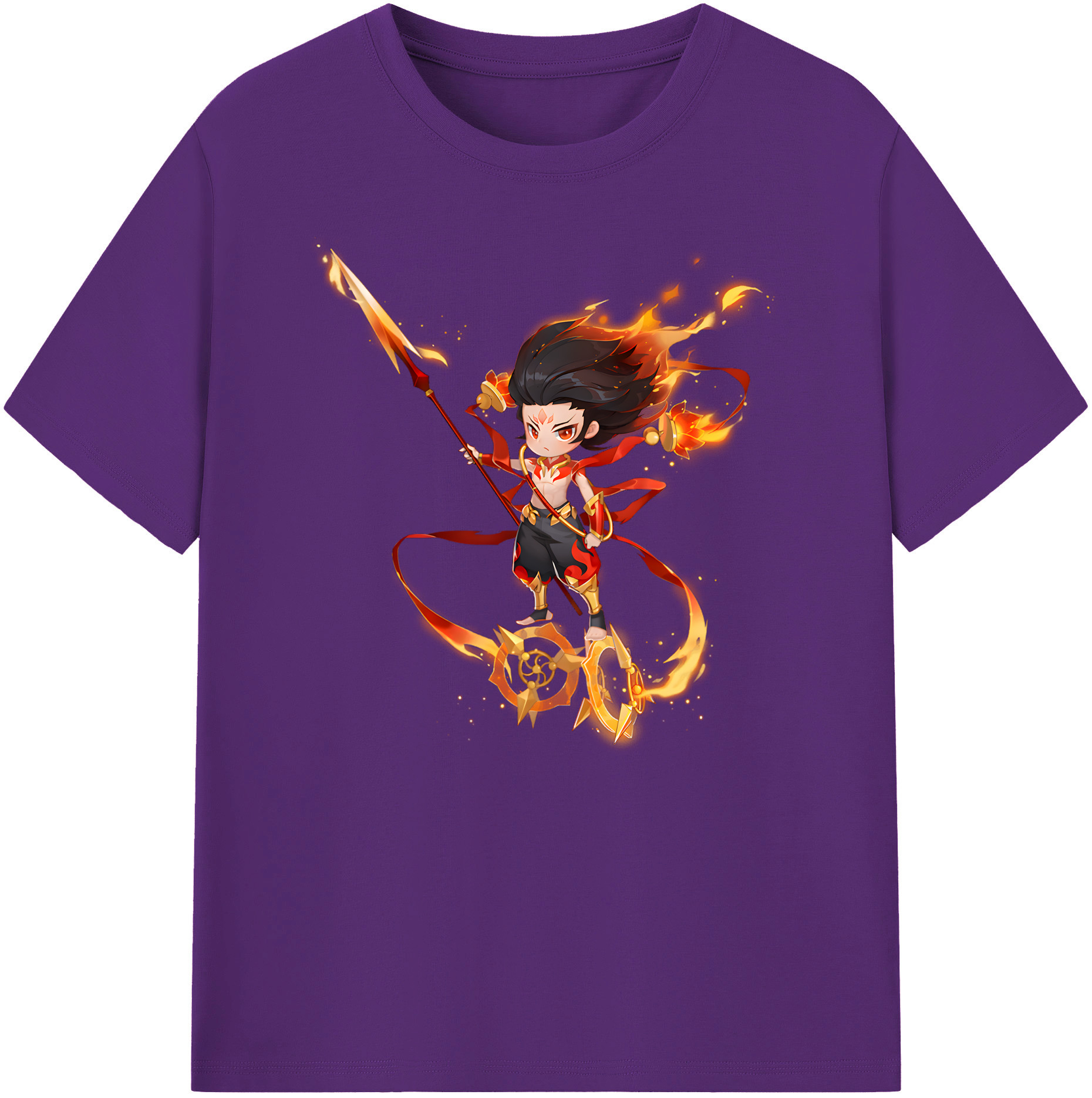 （画像用） Ne Zha 2 ナタ 魔童の大暴れ 綿100％ メンズ半袖Tシャツ｜肌触りやわらか＆通気性