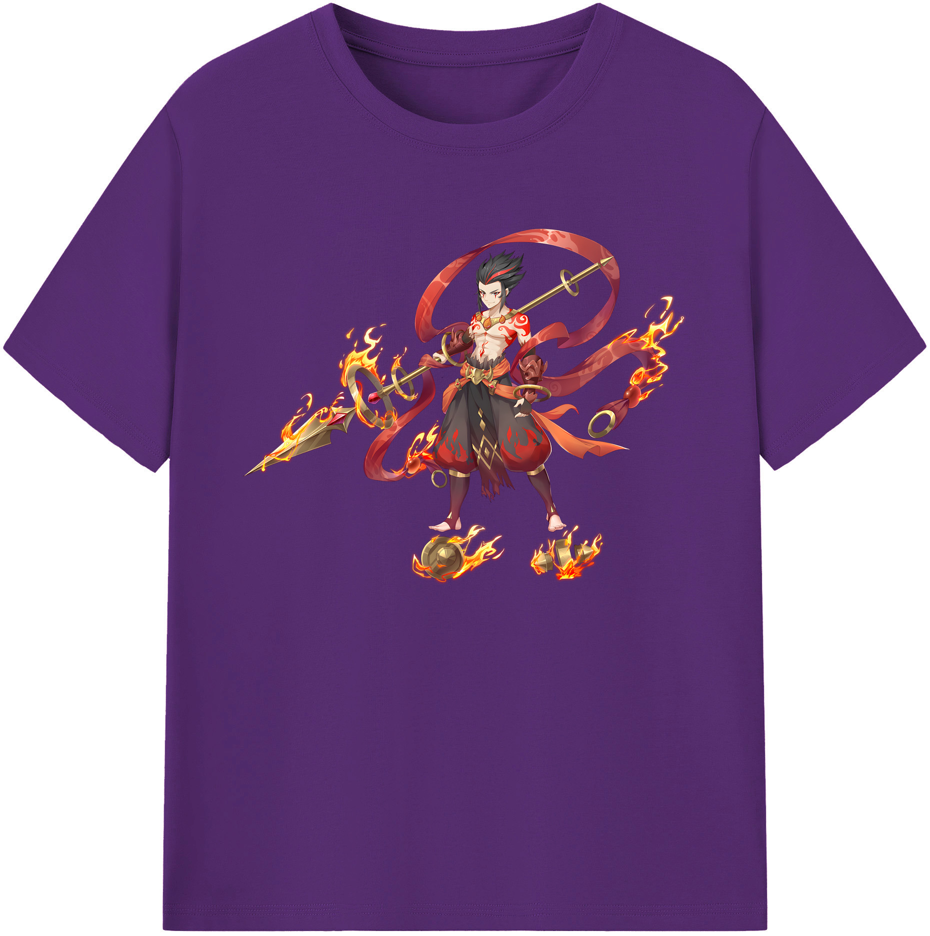 （画像用） Ne Zha 2 ナタ 魔童の大暴れ 綿100％ メンズ半袖Tシャツ｜肌触りやわらか＆通気性
