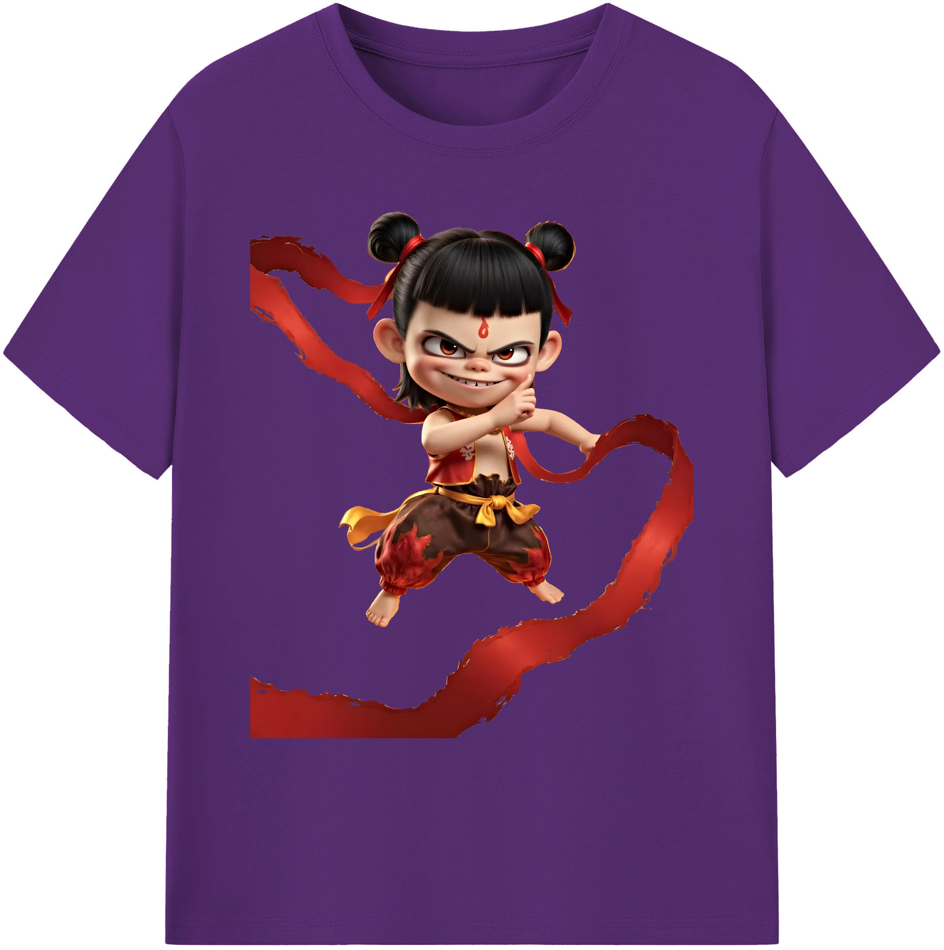 （画像用） Ne Zha 2 ナタ 魔童の大暴れ 綿100％ メンズ半袖Tシャツ｜肌触りやわらか＆通気性