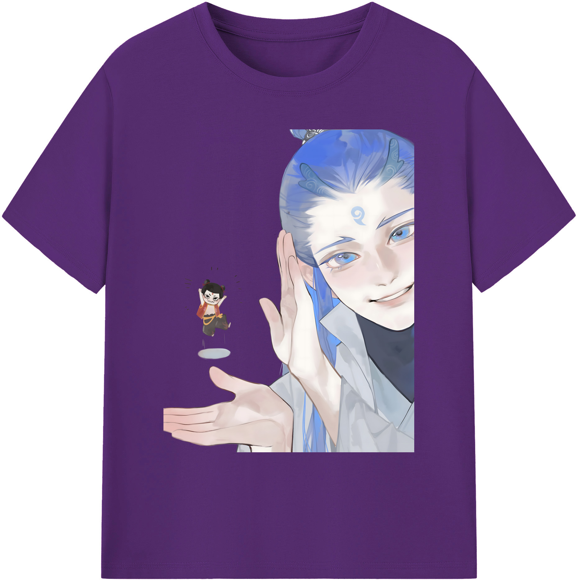 （画像用） Ne Zha 2 ナタ 魔童の大暴れ 綿100％ メンズ半袖Tシャツ｜肌触りやわらか＆通気性