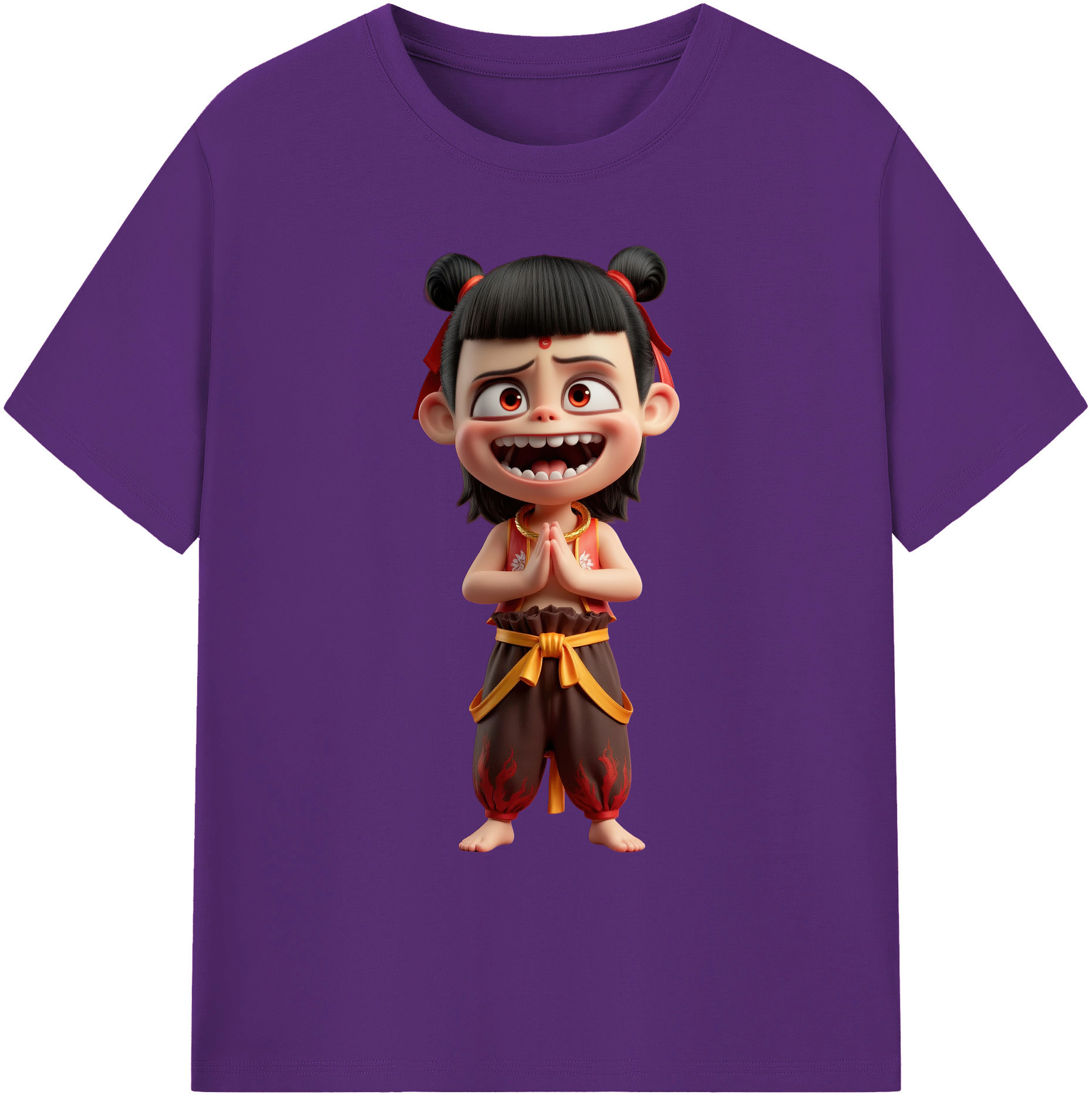 （画像用） Ne Zha 2 ナタ 魔童の大暴れ 綿100％ メンズ半袖Tシャツ｜肌触りやわらか＆通気性