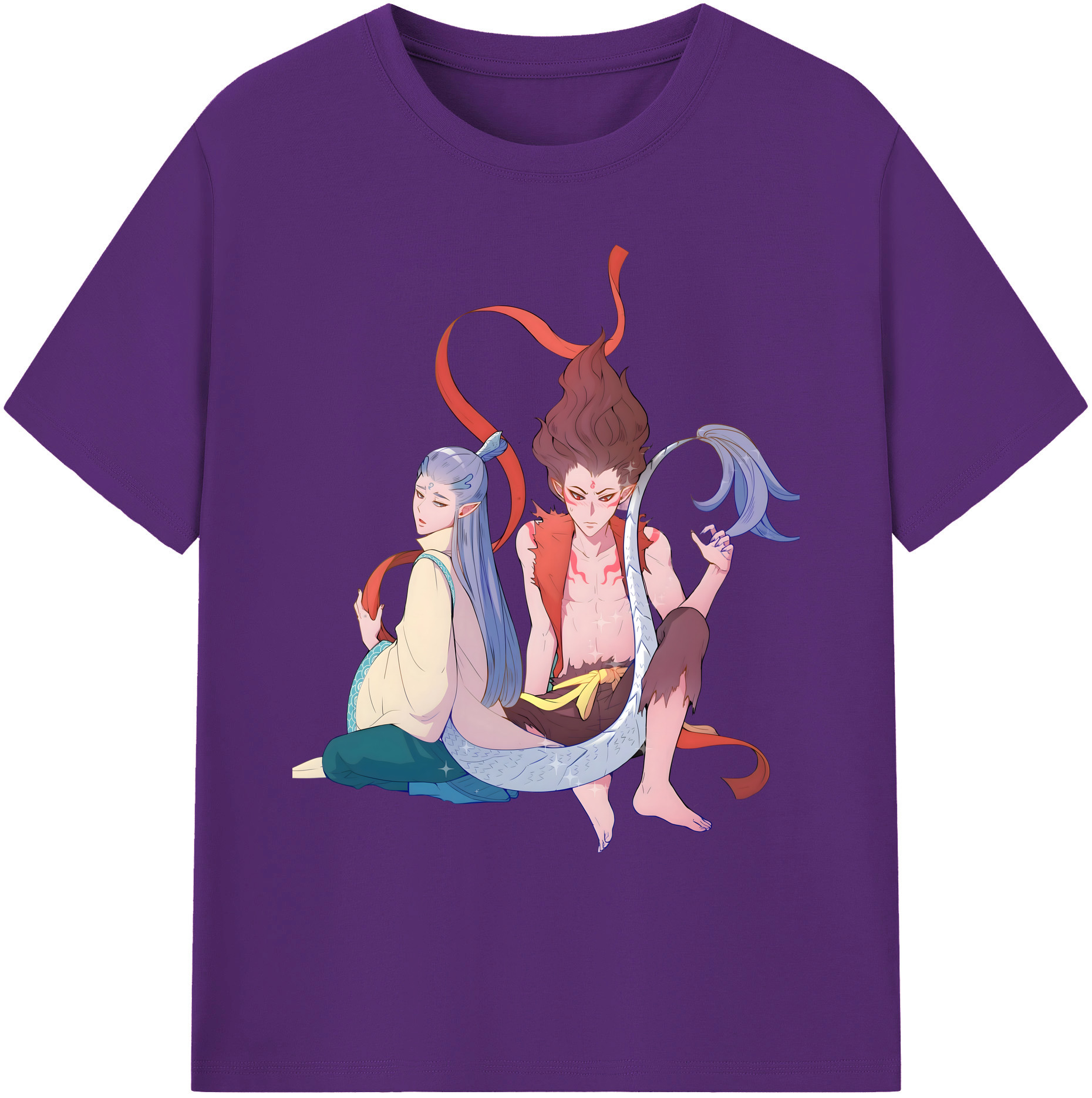 （画像用） Ne Zha 2 ナタ 魔童の大暴れ 綿100％ メンズ半袖Tシャツ｜肌触りやわらか＆通気性