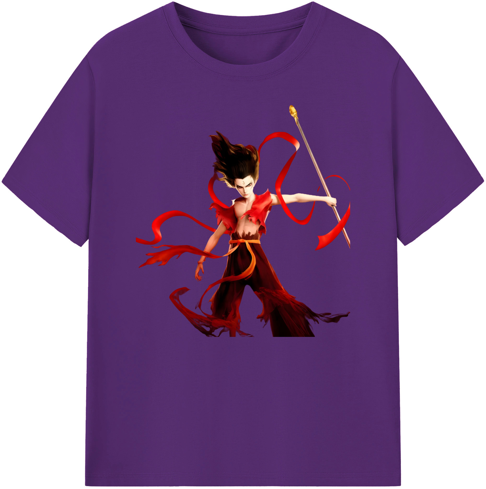 （画像用） Ne Zha 2 ナタ 魔童の大暴れ 綿100％ メンズ半袖Tシャツ｜肌触りやわらか＆通気性