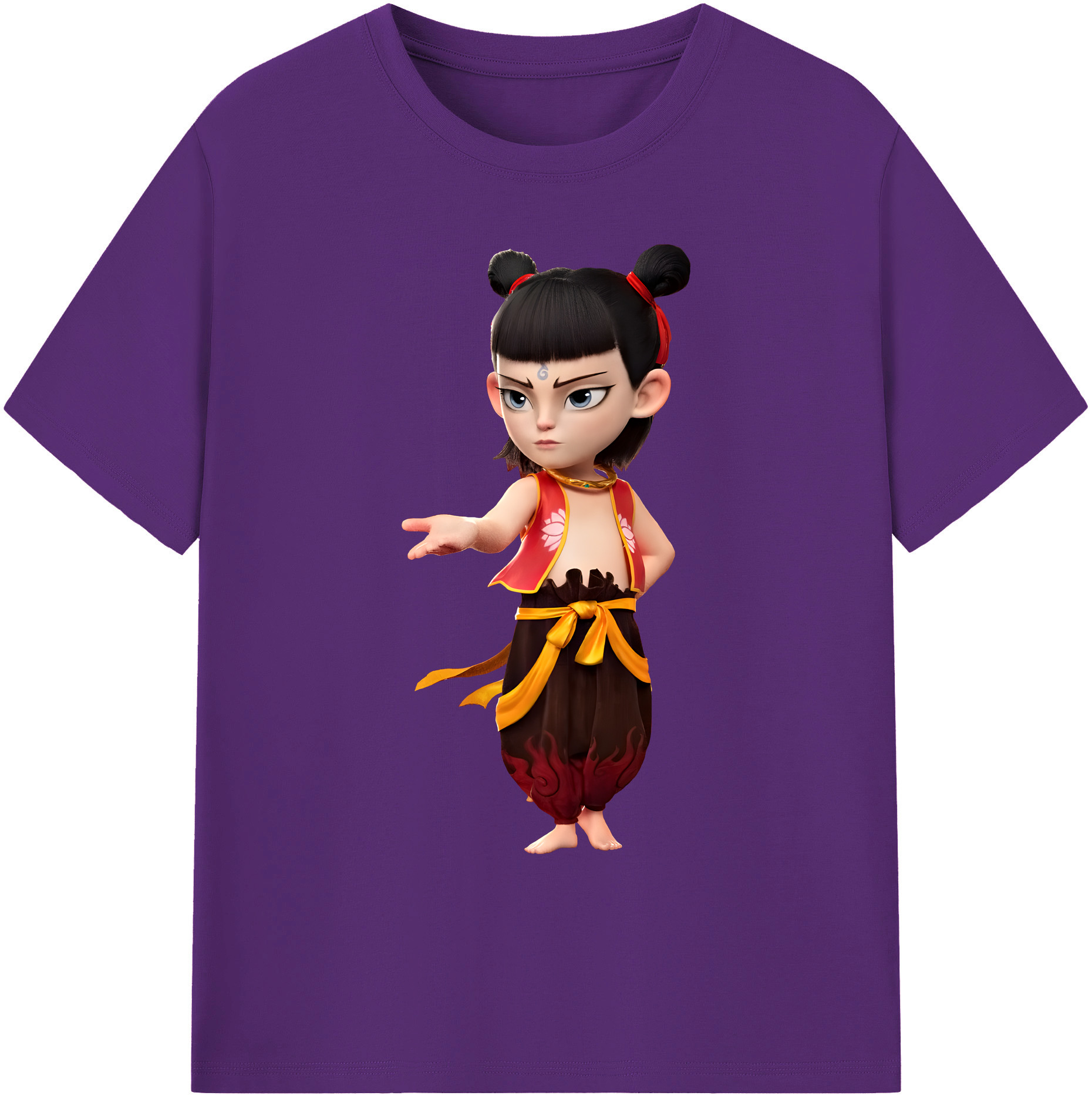 （画像用） Ne Zha 2 ナタ 魔童の大暴れ 綿100％ メンズ半袖Tシャツ｜肌触りやわらか＆通気性