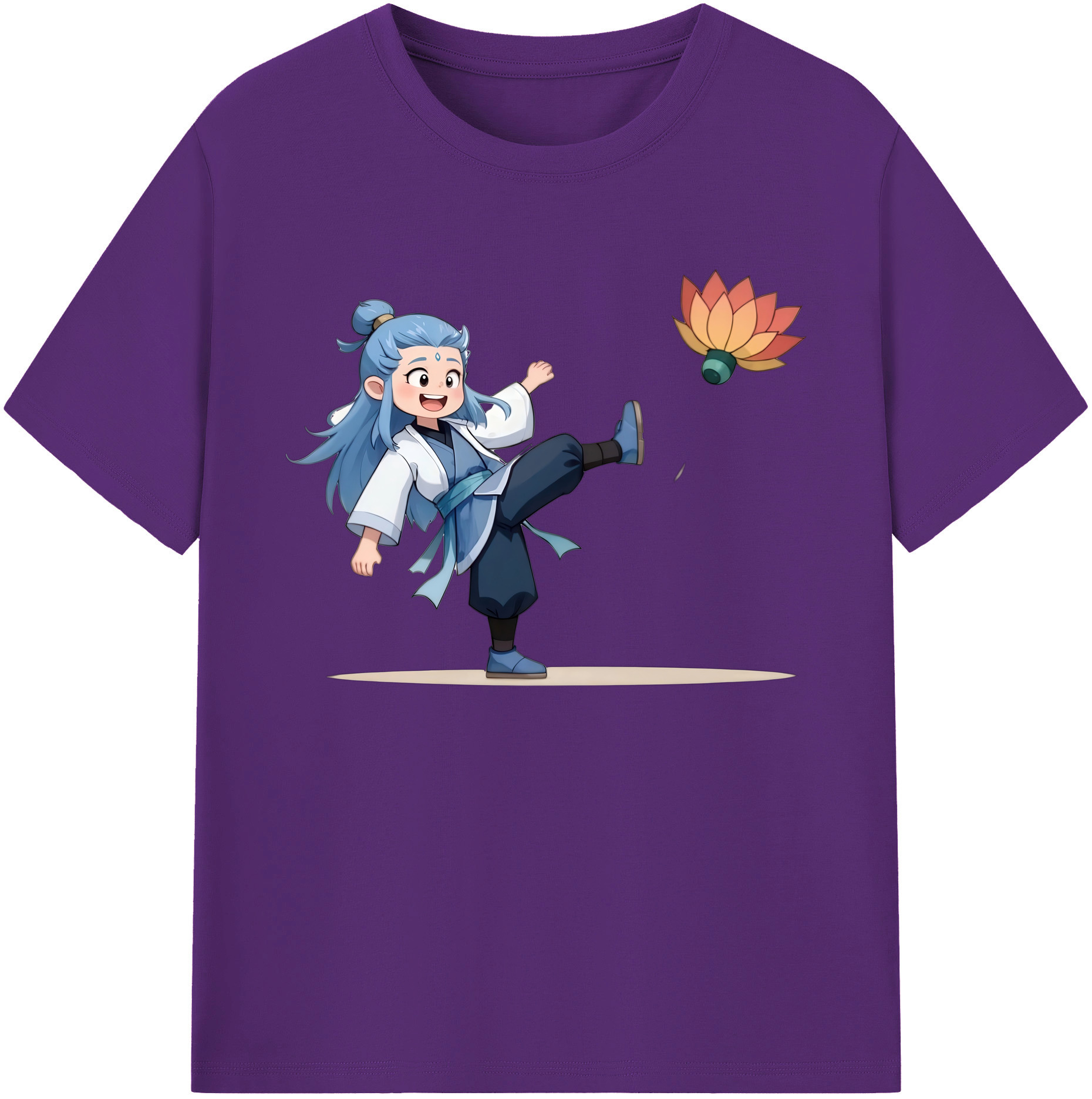 （画像用） Ne Zha 2 ナタ 魔童の大暴れ 綿100％ メンズ半袖Tシャツ｜肌触りやわらか＆通気性