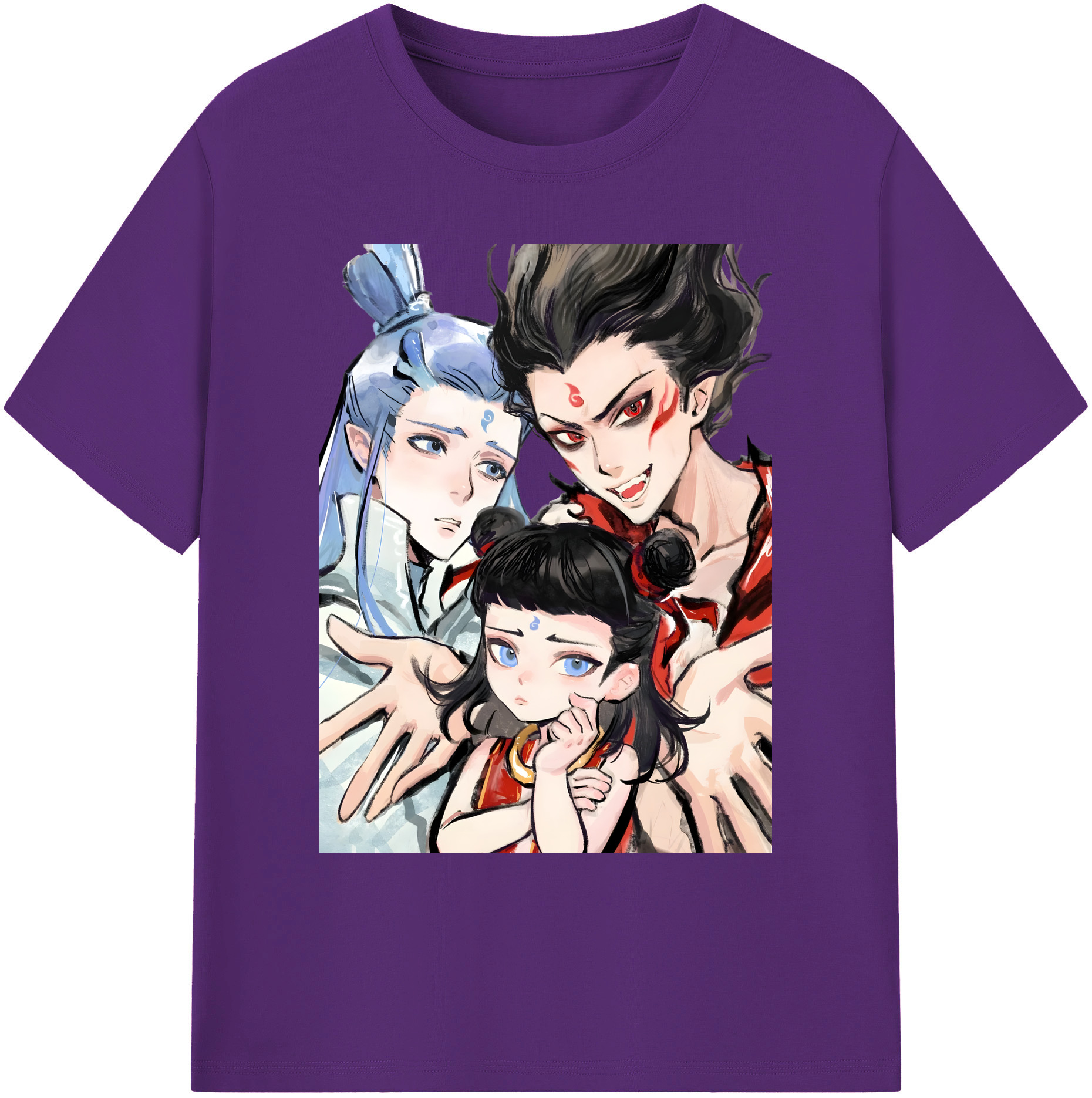 （画像用） Ne Zha 2 ナタ 魔童の大暴れ 綿100％ メンズ半袖Tシャツ｜肌触りやわらか＆通気性