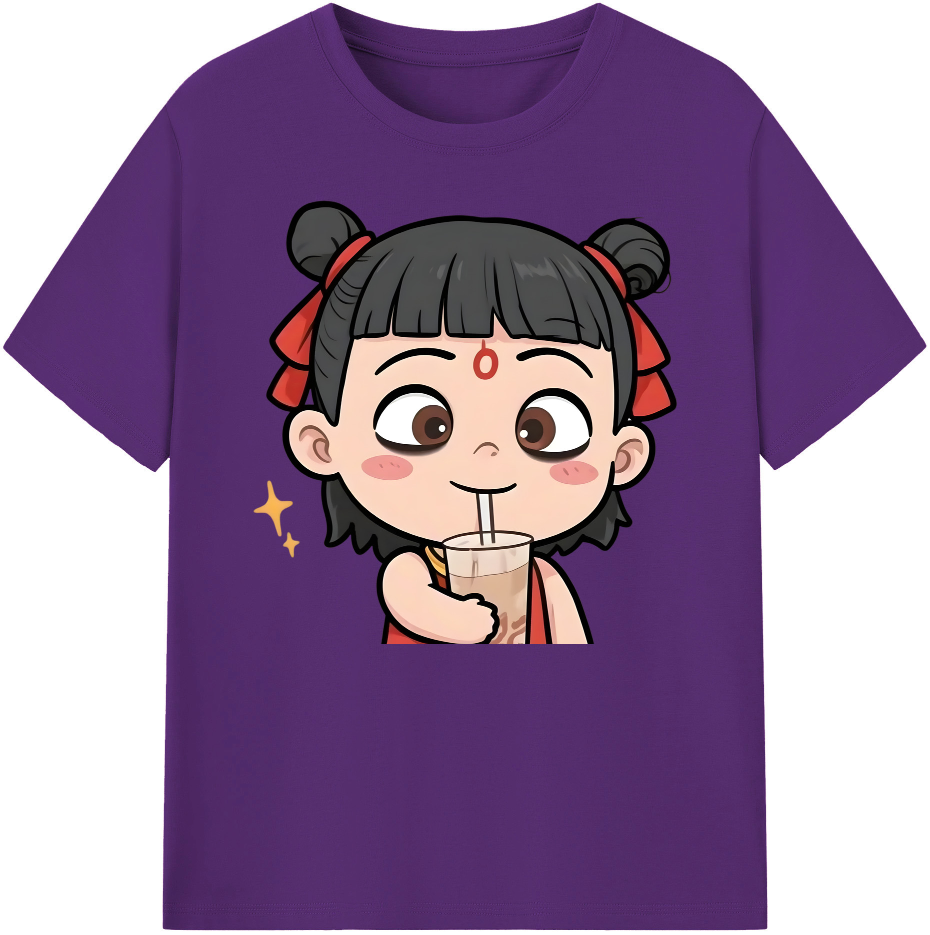 （画像用） Ne Zha 2 ナタ 魔童の大暴れ 綿100％ メンズ半袖Tシャツ｜肌触りやわらか＆通気性