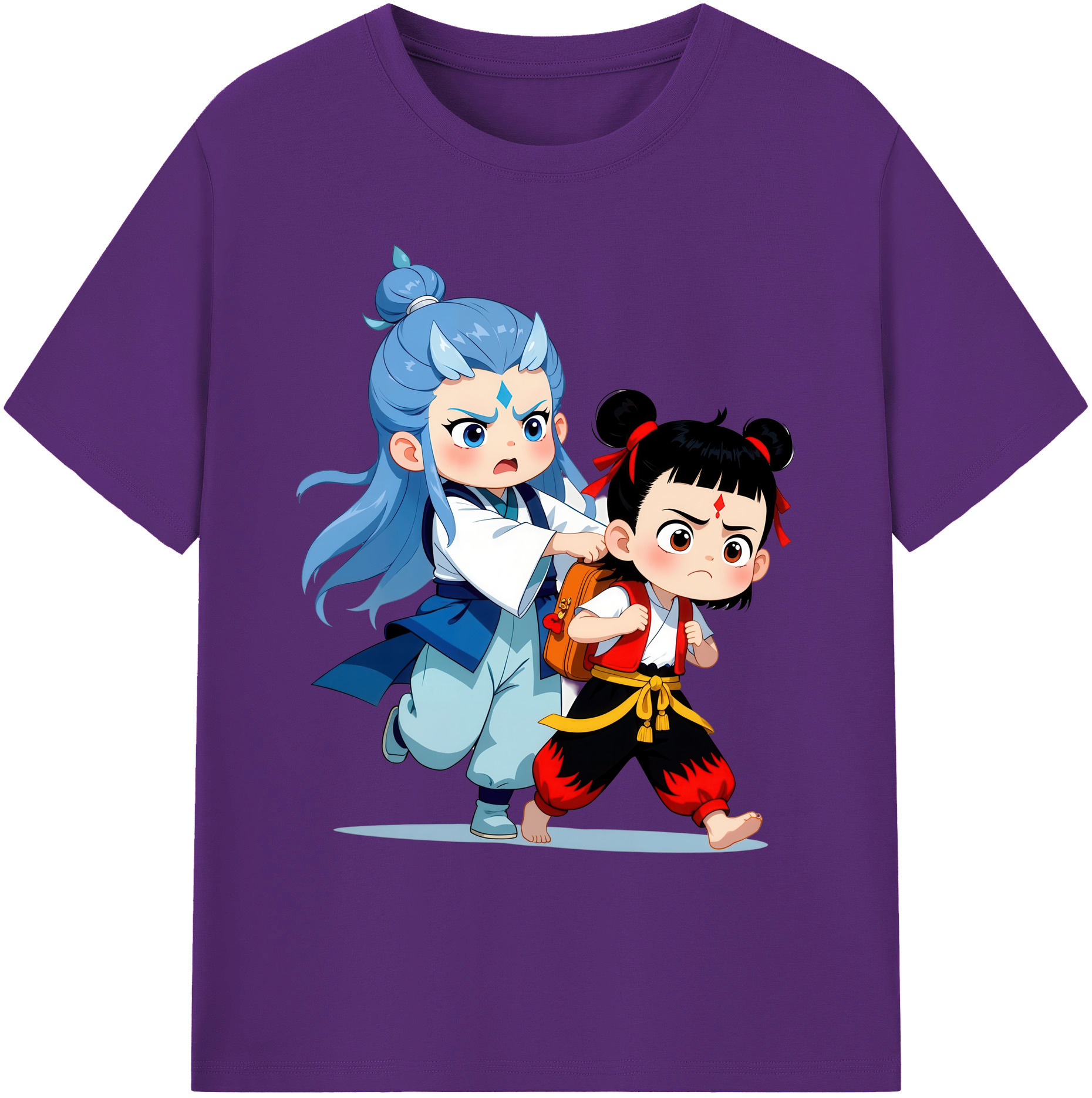 （画像用） Ne Zha 2 ナタ 魔童の大暴れ 綿100％ メンズ半袖Tシャツ｜肌触りやわらか＆通気性