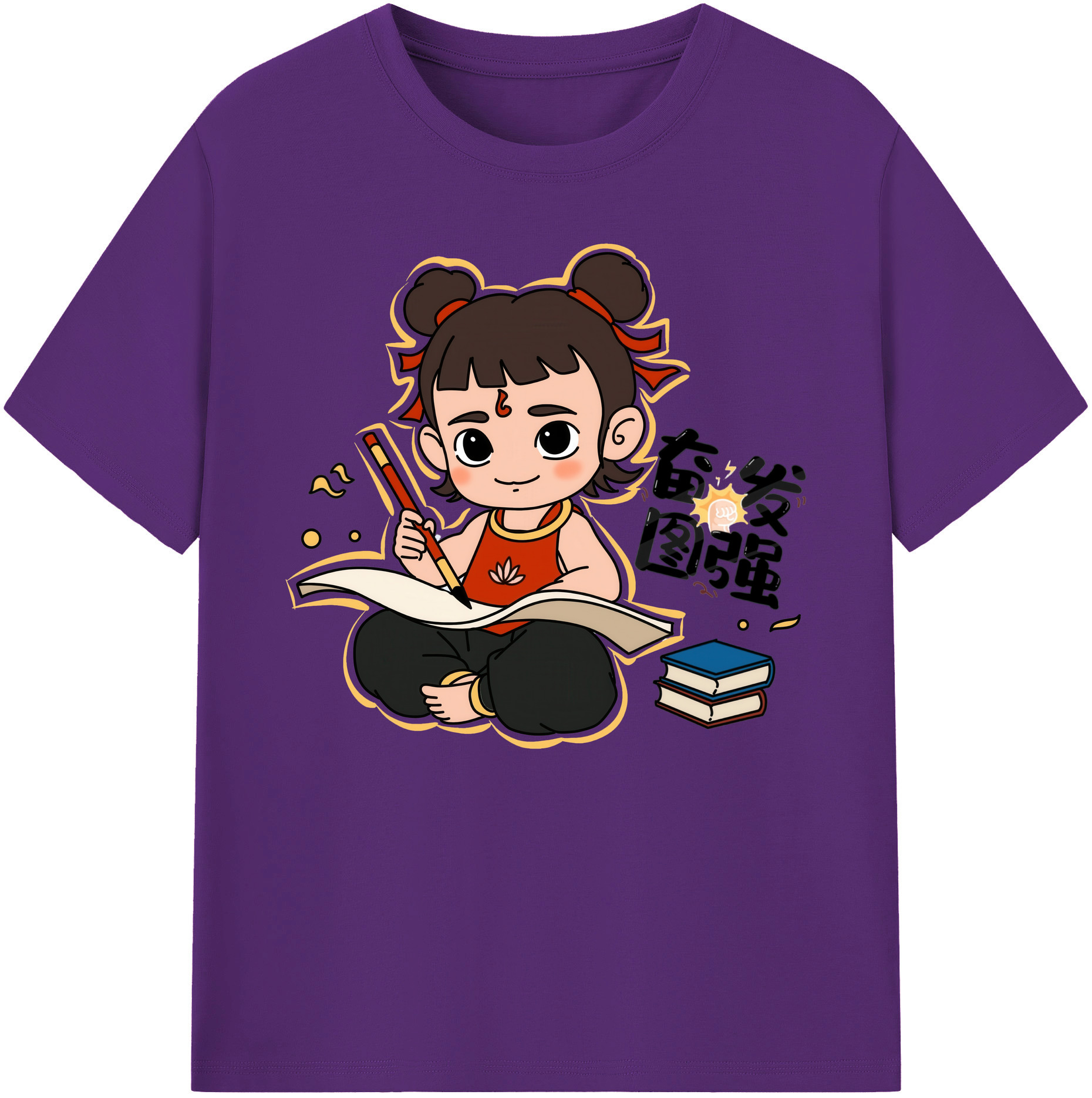 （画像用） Ne Zha 2 ナタ 魔童の大暴れ 綿100％ メンズ半袖Tシャツ｜肌触りやわらか＆通気性