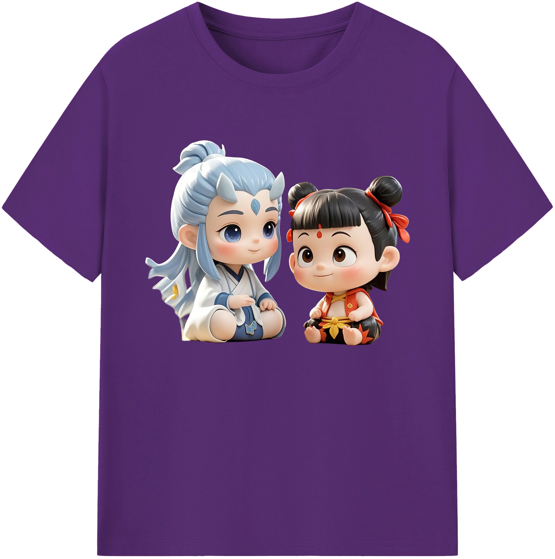 （画像用） Ne Zha 2 ナタ 魔童の大暴れ 綿100％ メンズ半袖Tシャツ｜肌触りやわらか＆通気性