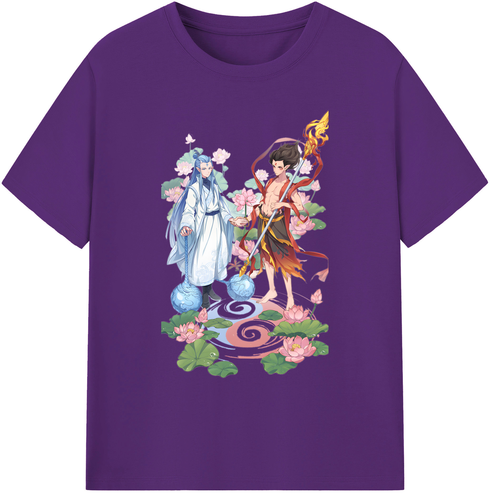 （画像用） Ne Zha 2 ナタ 魔童の大暴れ 綿100％ メンズ半袖Tシャツ｜肌触りやわらか＆通気性