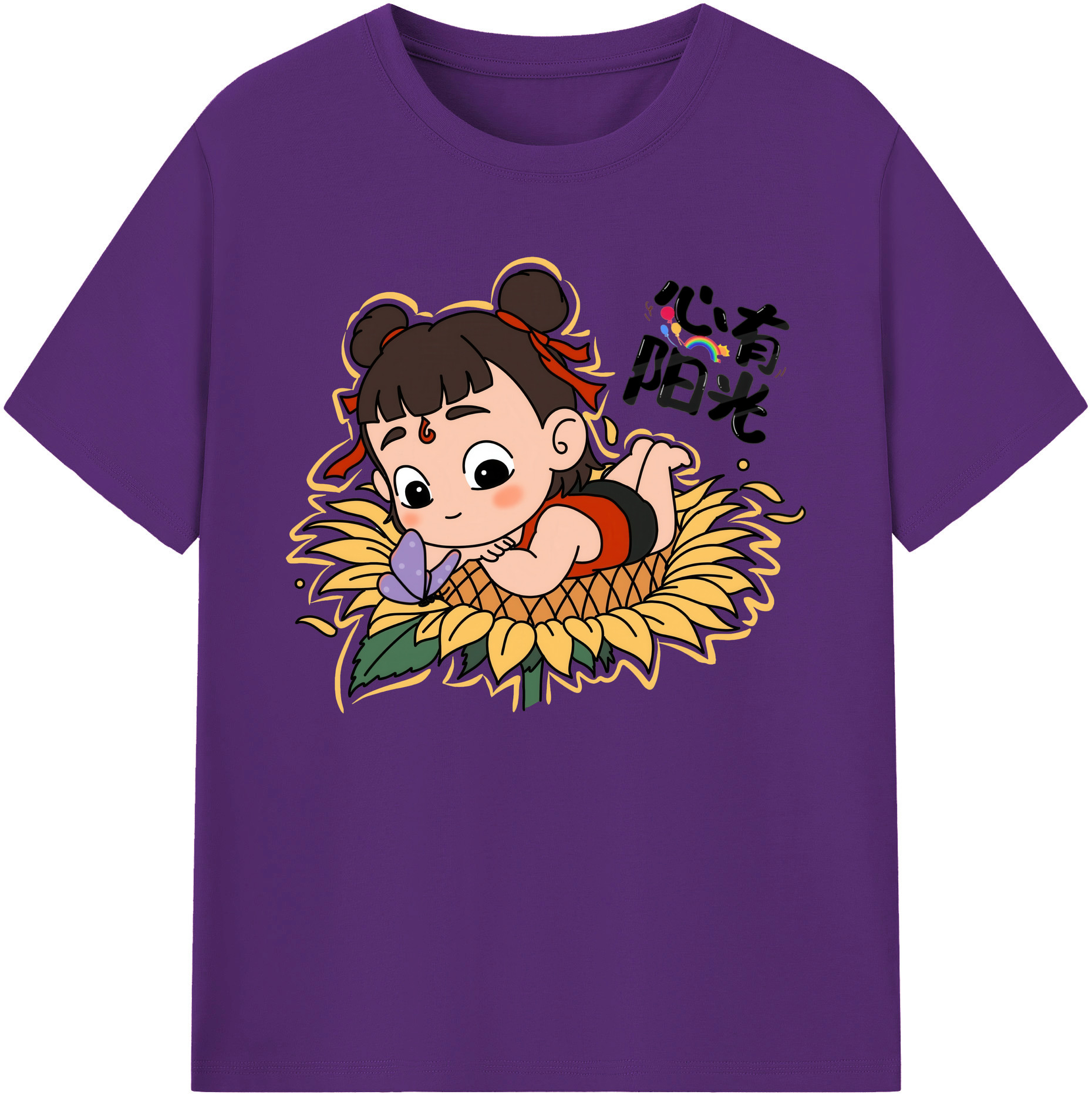 （画像用） Ne Zha 2 ナタ 魔童の大暴れ 綿100％ メンズ半袖Tシャツ｜肌触りやわらか＆通気性