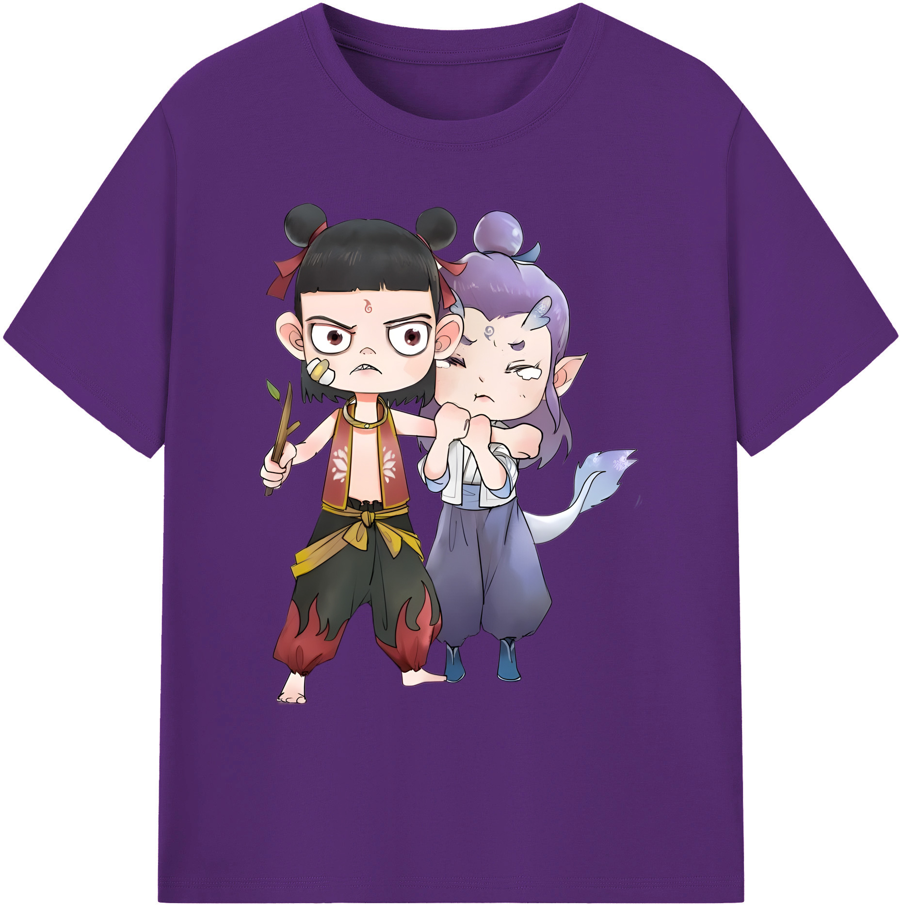 （画像用） Ne Zha 2 ナタ 魔童の大暴れ 綿100％ メンズ半袖Tシャツ｜肌触りやわらか＆通気性