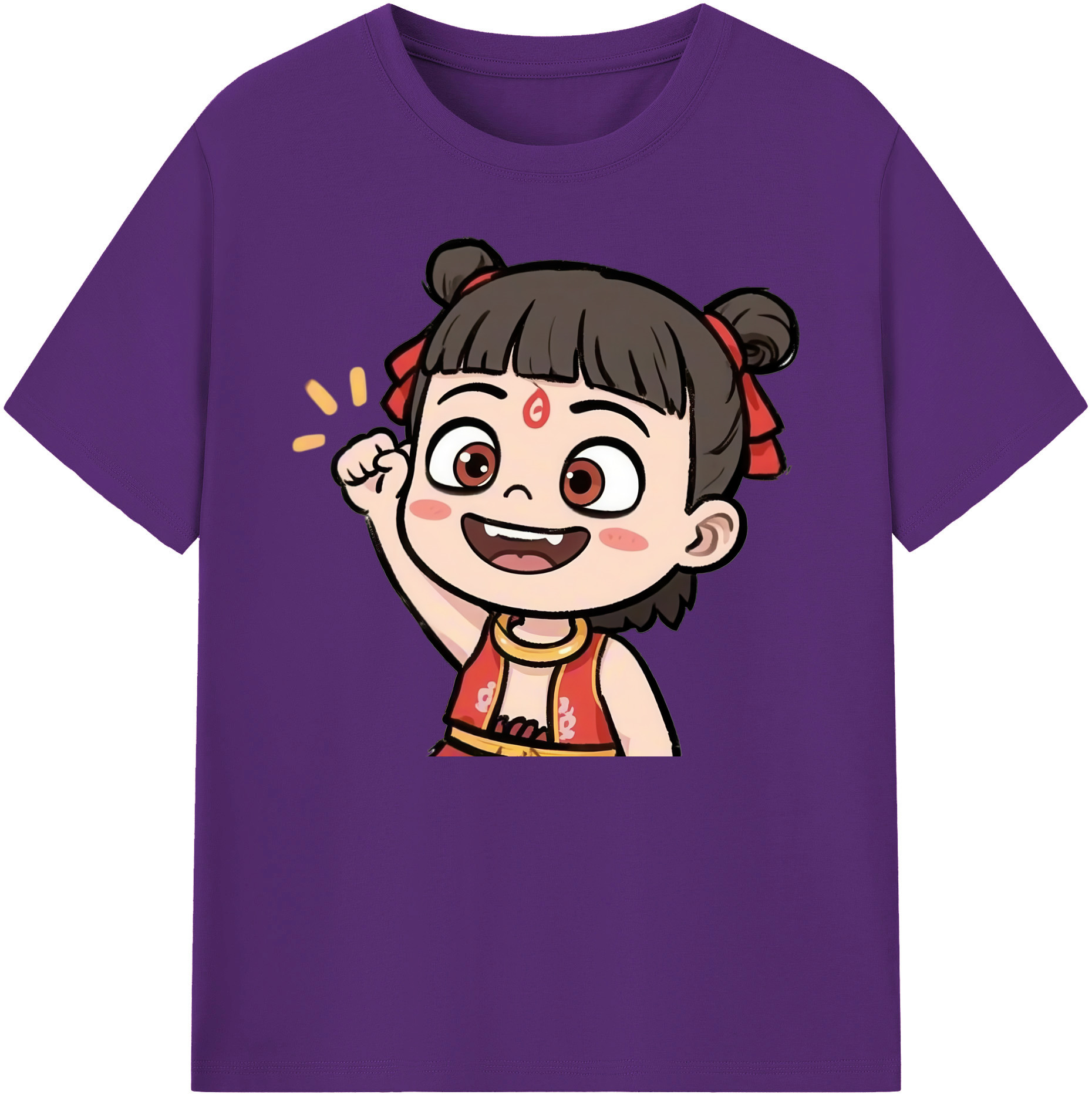 （画像用） Ne Zha 2 ナタ 魔童の大暴れ 綿100％ メンズ半袖Tシャツ｜肌触りやわらか＆通気性