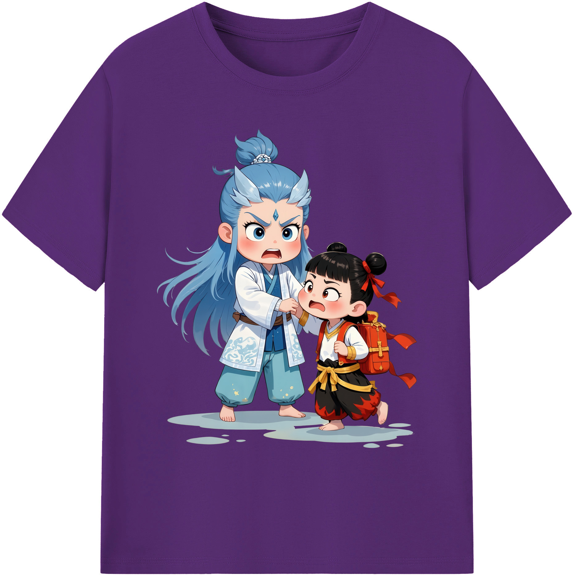 （画像用） Ne Zha 2 ナタ 魔童の大暴れ 綿100％ メンズ半袖Tシャツ｜肌触りやわらか＆通気性