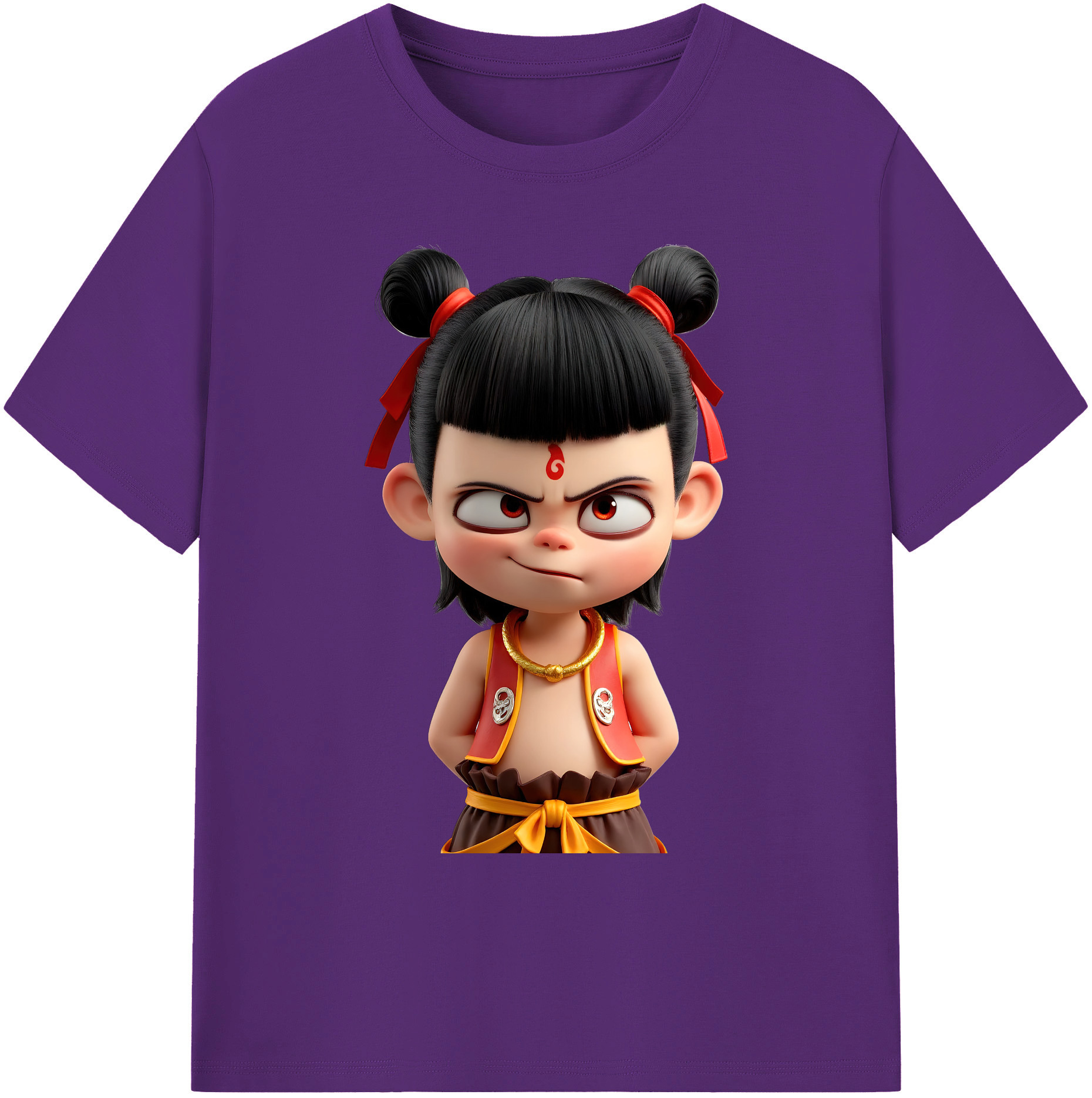 （画像用） Ne Zha 2 ナタ 魔童の大暴れ 綿100％ メンズ半袖Tシャツ｜肌触りやわらか＆通気性