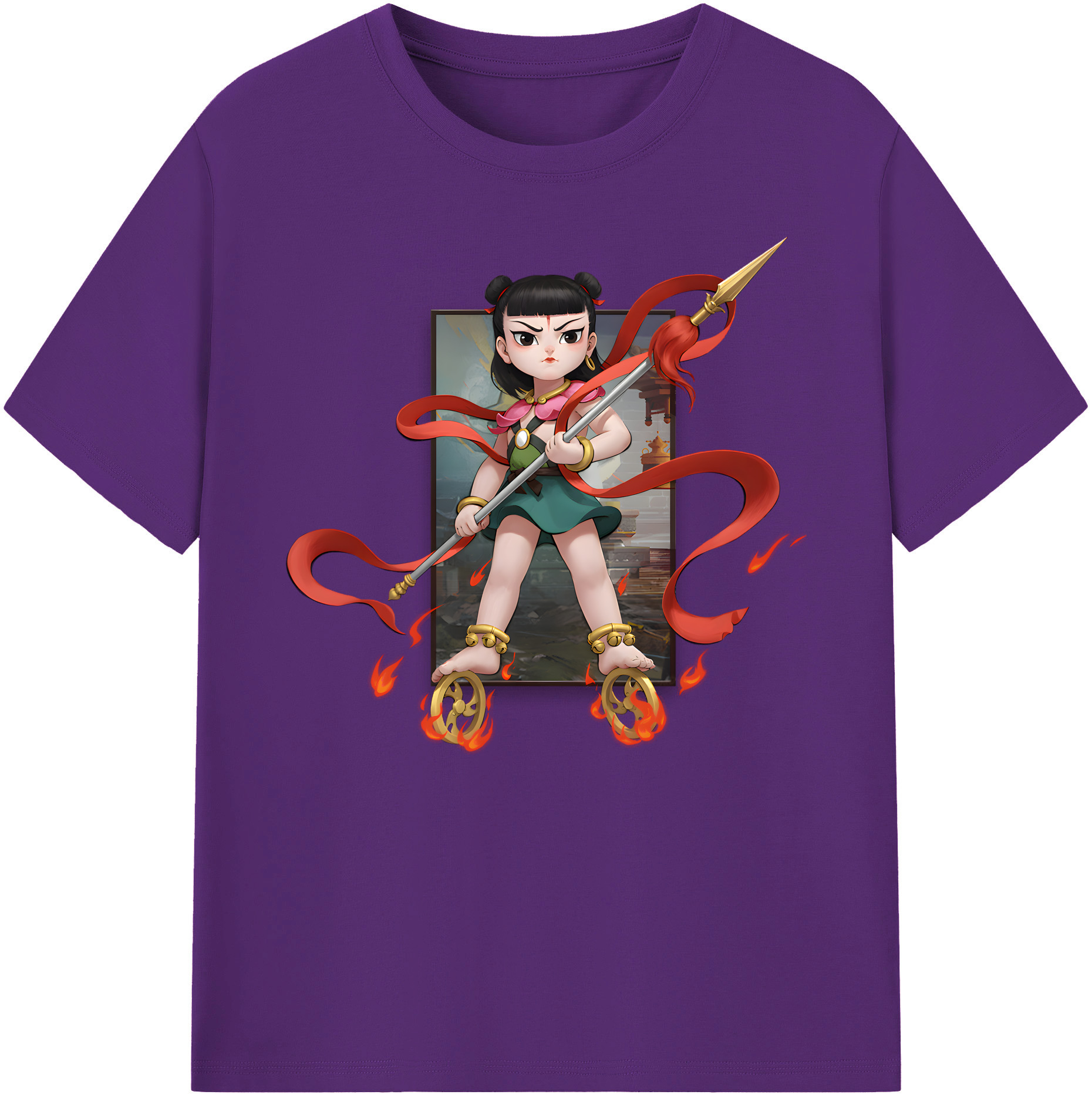 （画像用） Ne Zha 2 ナタ 魔童の大暴れ 綿100％ メンズ半袖Tシャツ｜肌触りやわらか＆通気性