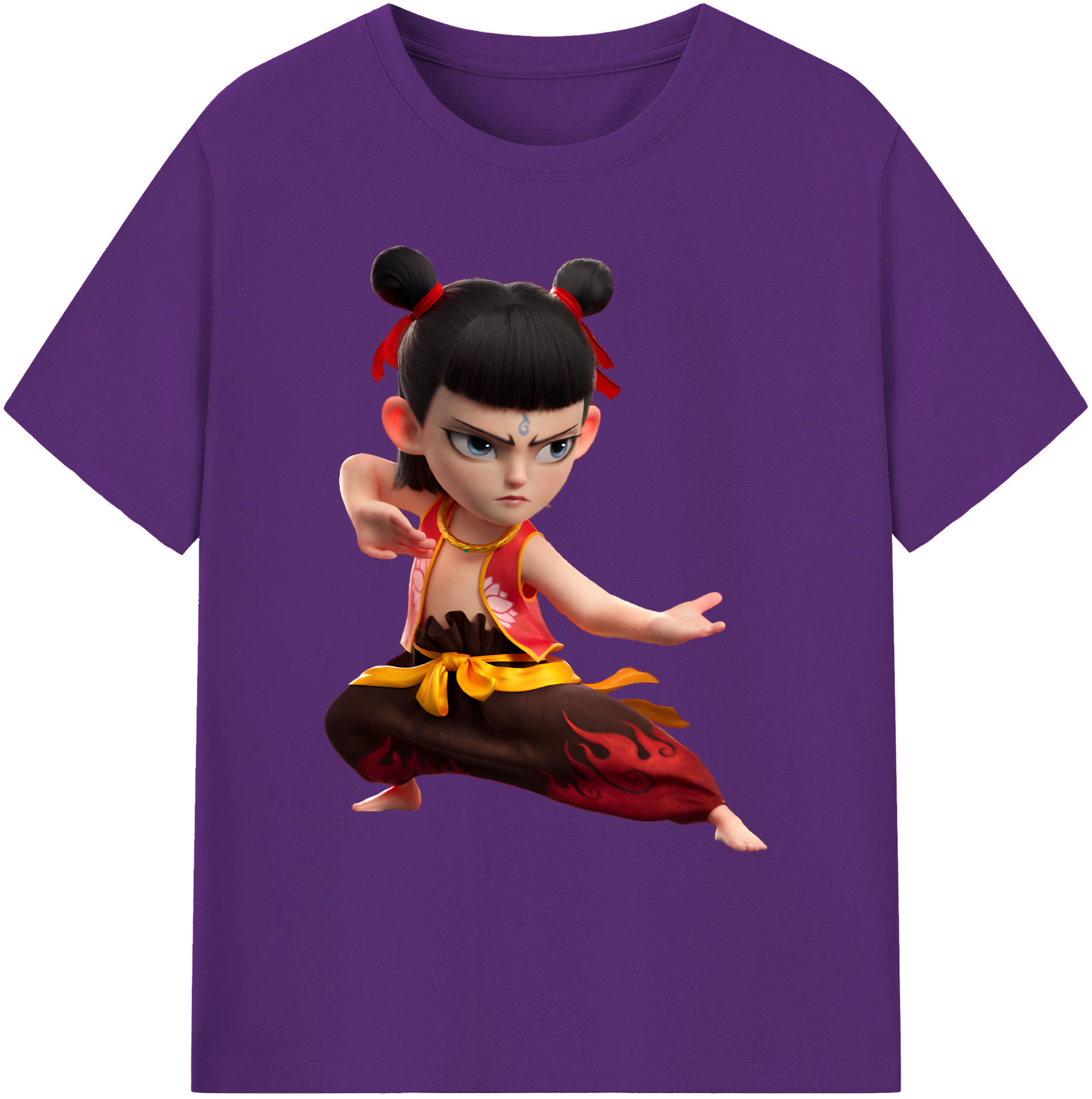 （画像用） Ne Zha 2 ナタ 魔童の大暴れ 綿100％ メンズ半袖Tシャツ｜肌触りやわらか＆通気性