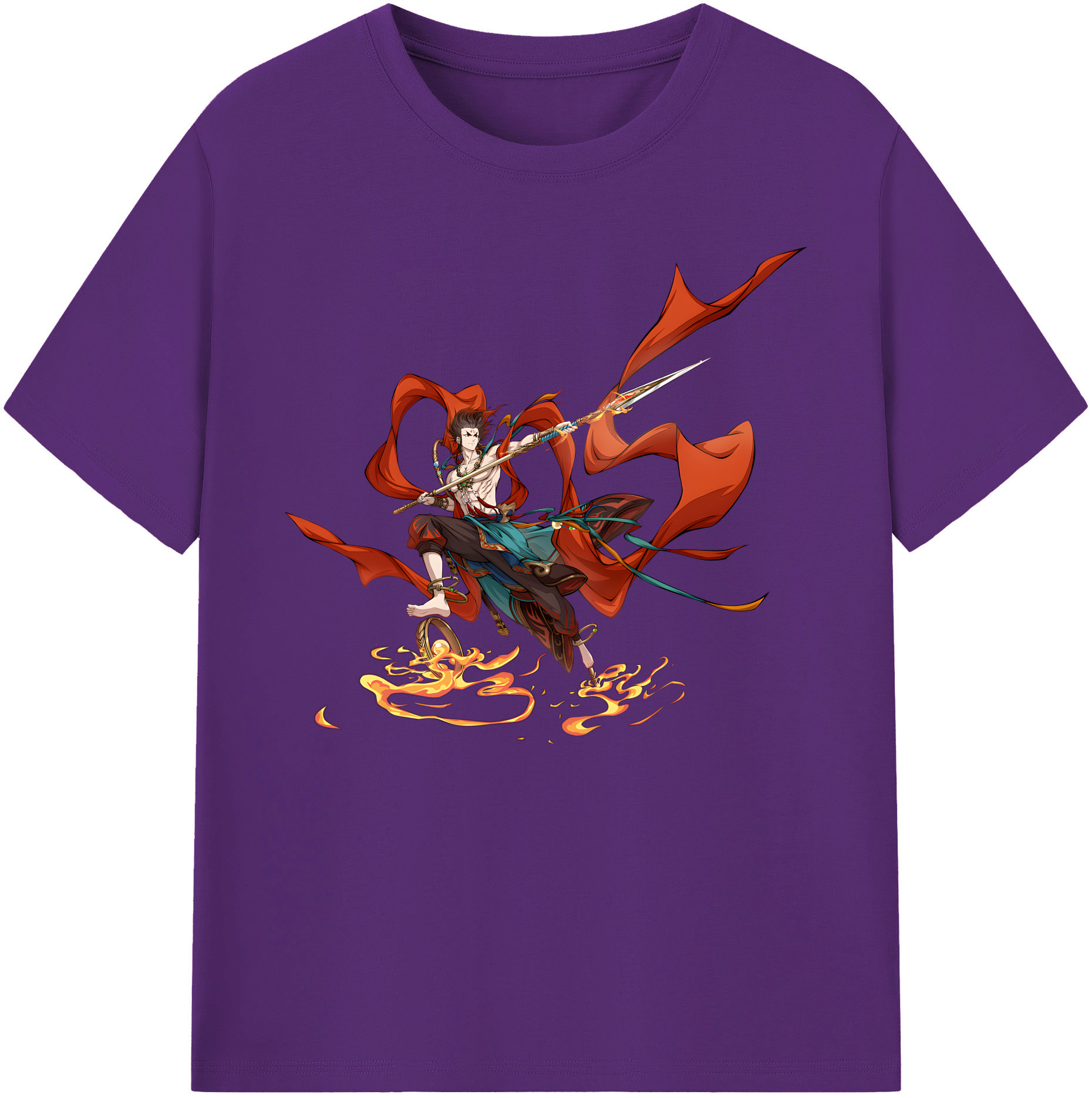 （画像用） Ne Zha 2 ナタ 魔童の大暴れ 綿100％ メンズ半袖Tシャツ｜肌触りやわらか＆通気性