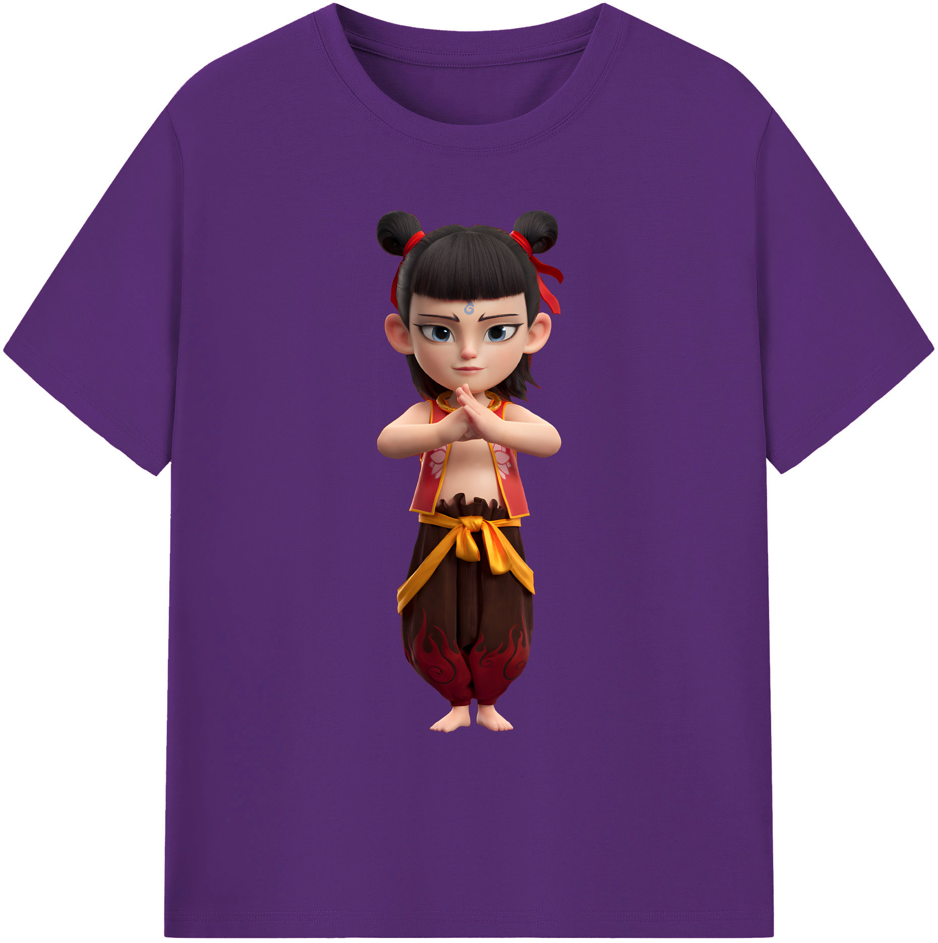 （画像用） Ne Zha 2 ナタ 魔童の大暴れ 綿100％ メンズ半袖Tシャツ｜肌触りやわらか＆通気性